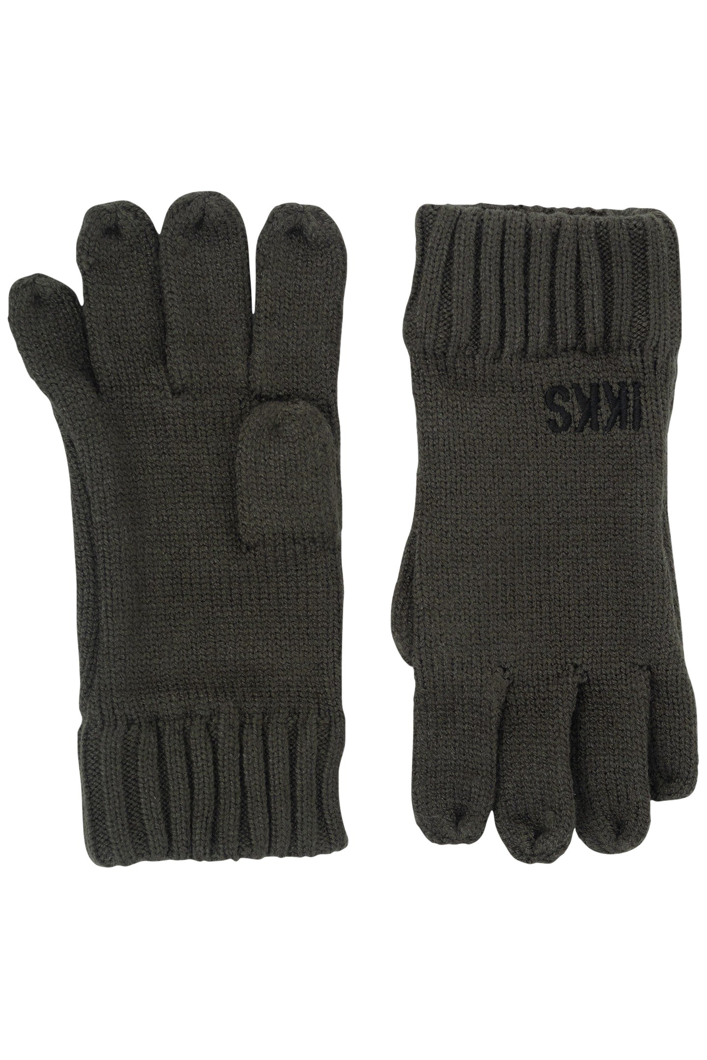 BOY'S KHAKI RECYCLED KNIT GLOVES 3