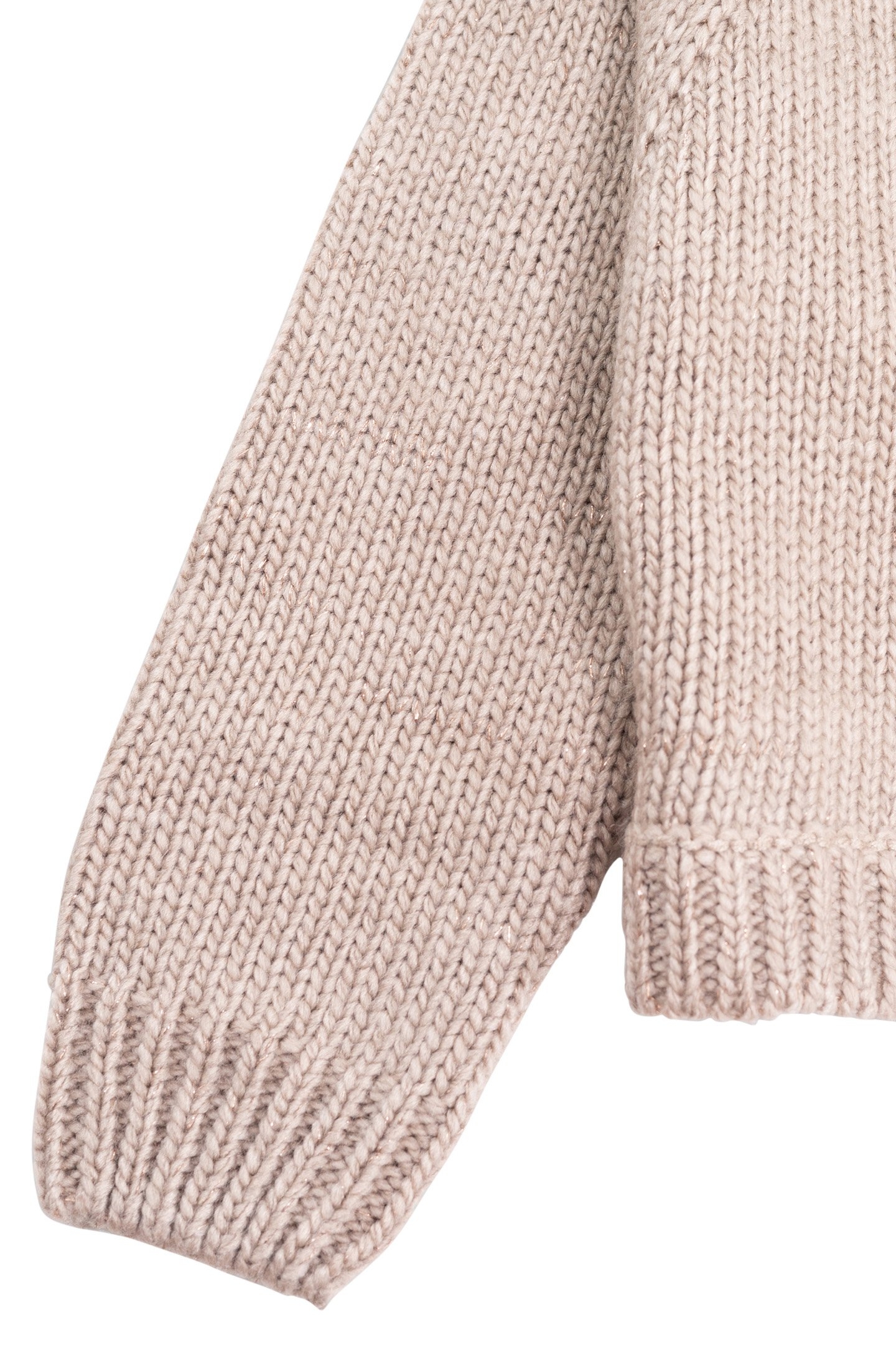 GIRL'S BEIGE OPENWORK KNIT SWEATER 5