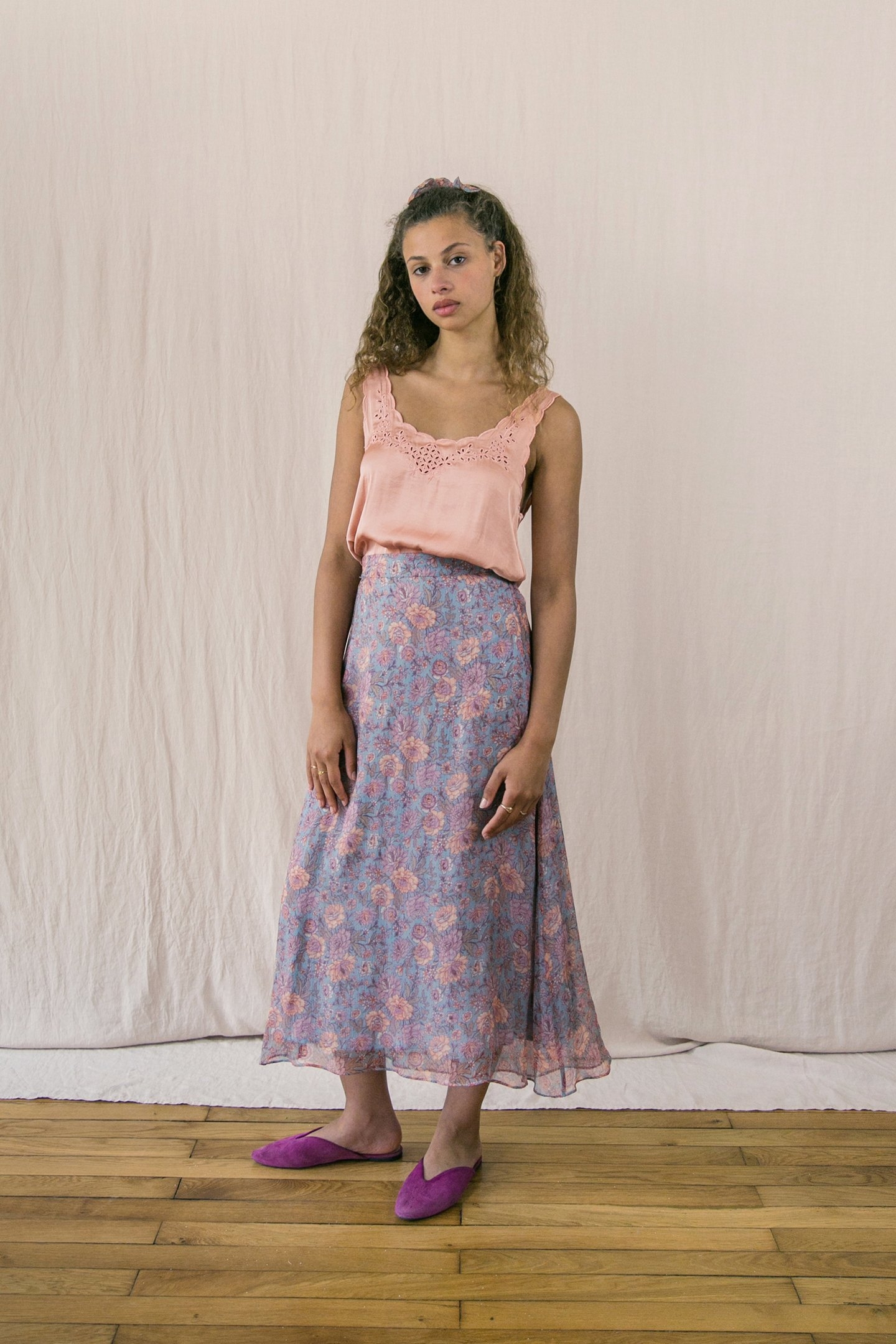 SKIRT ISABELLA BLUE GARDEN FLOWERS 1