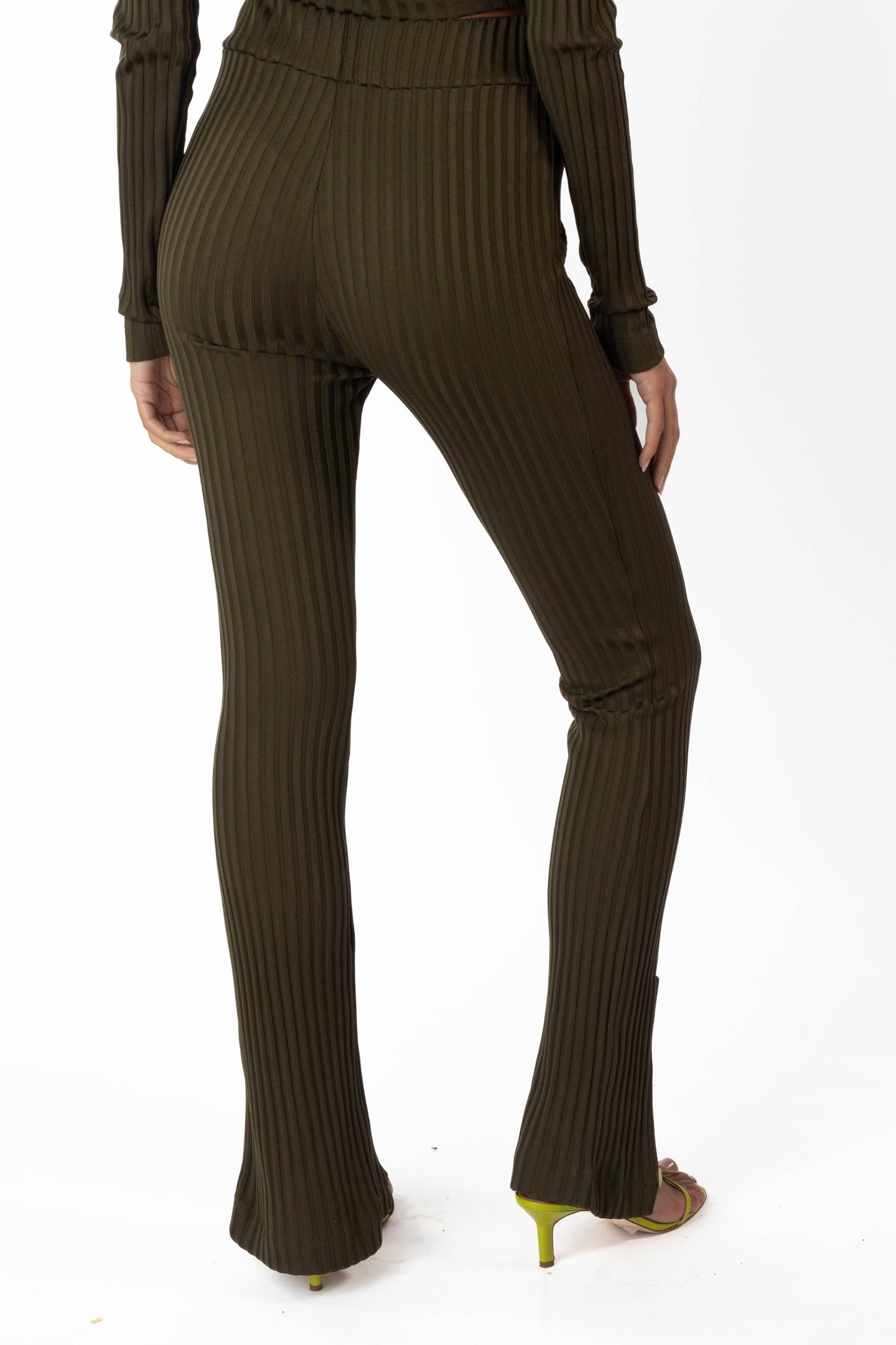 RIBBED PANTS KHAKI 2
