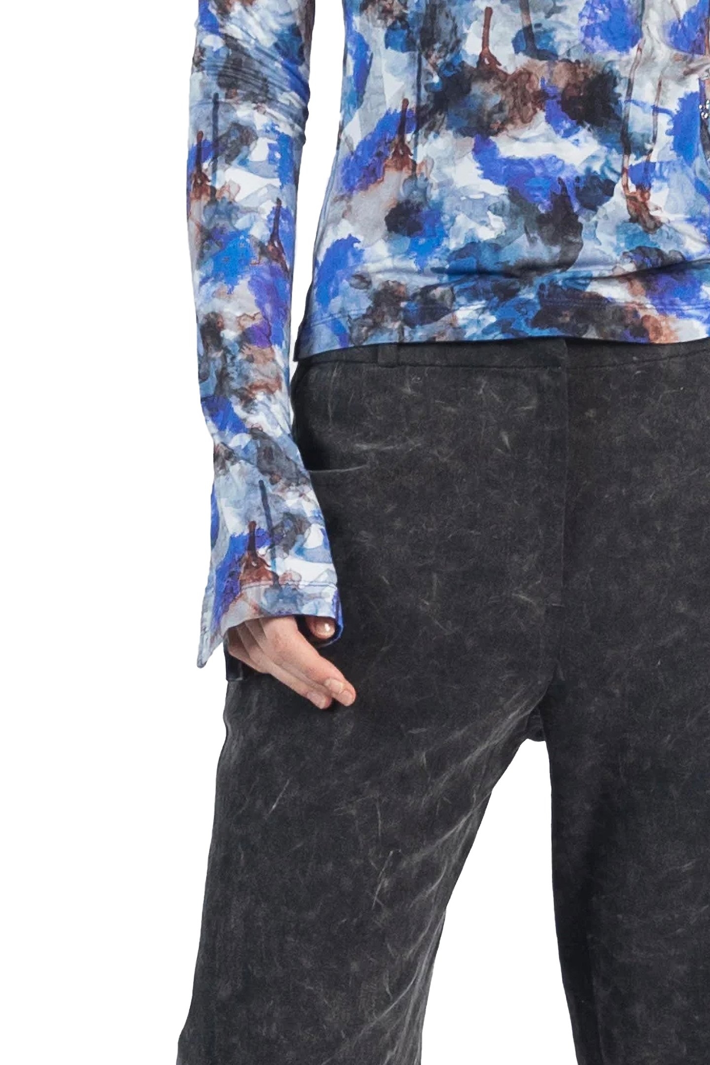 FITTED TAILORED TROUSERS WASHED GREY 4