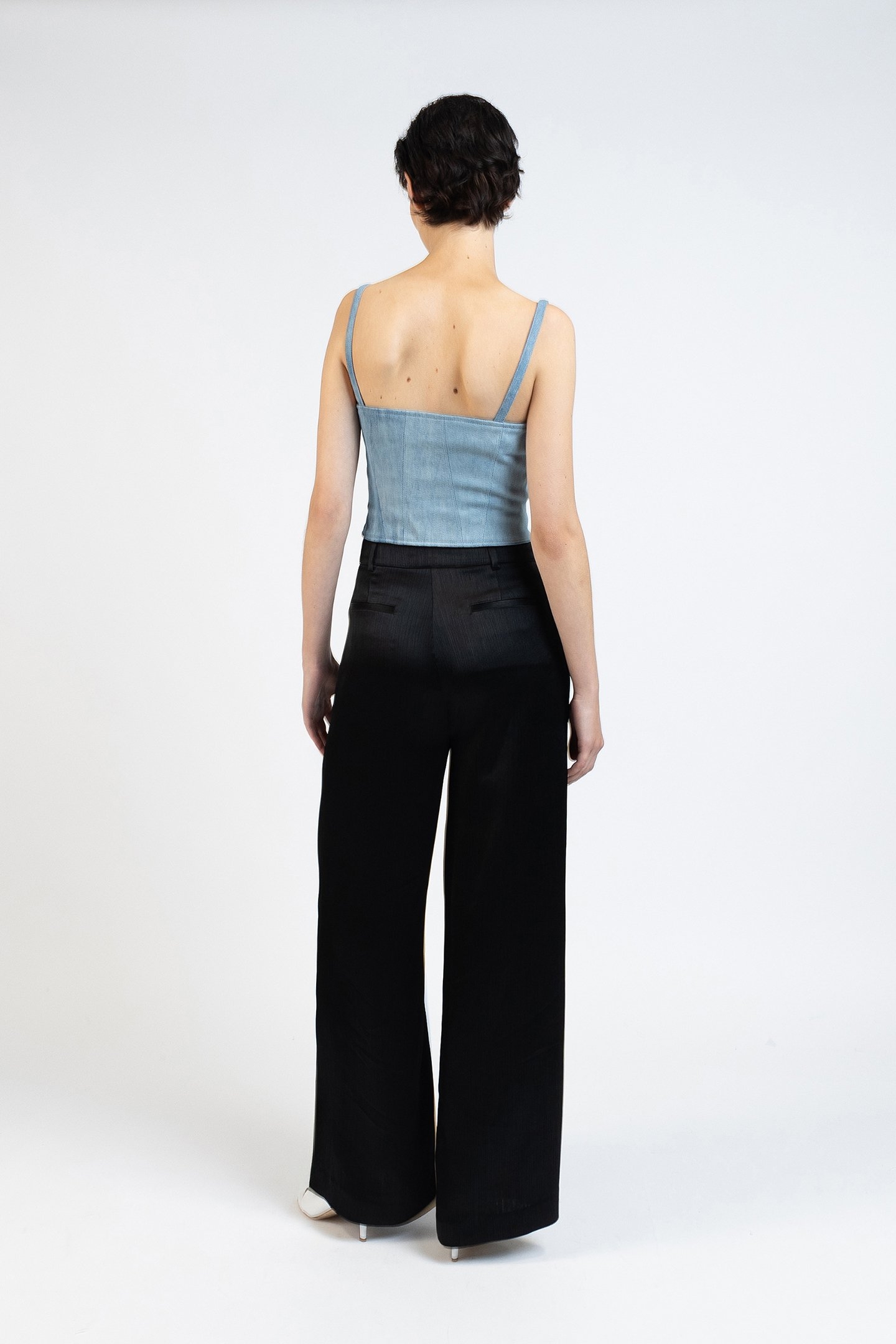 DENIM BUSTIER TOP LIGHT BLUE 3