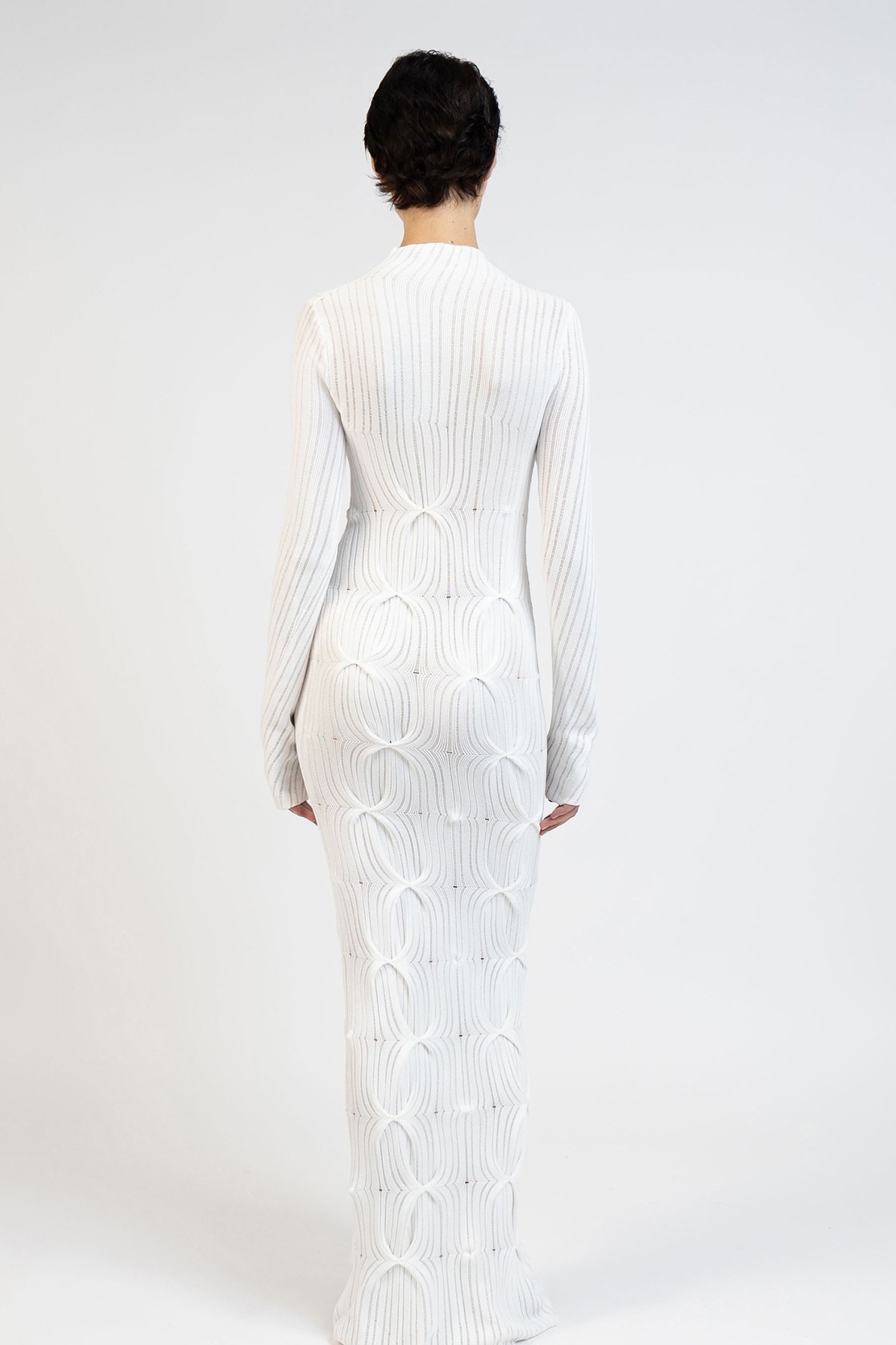 KNIT TURTLENECK DRESS CREAM 2