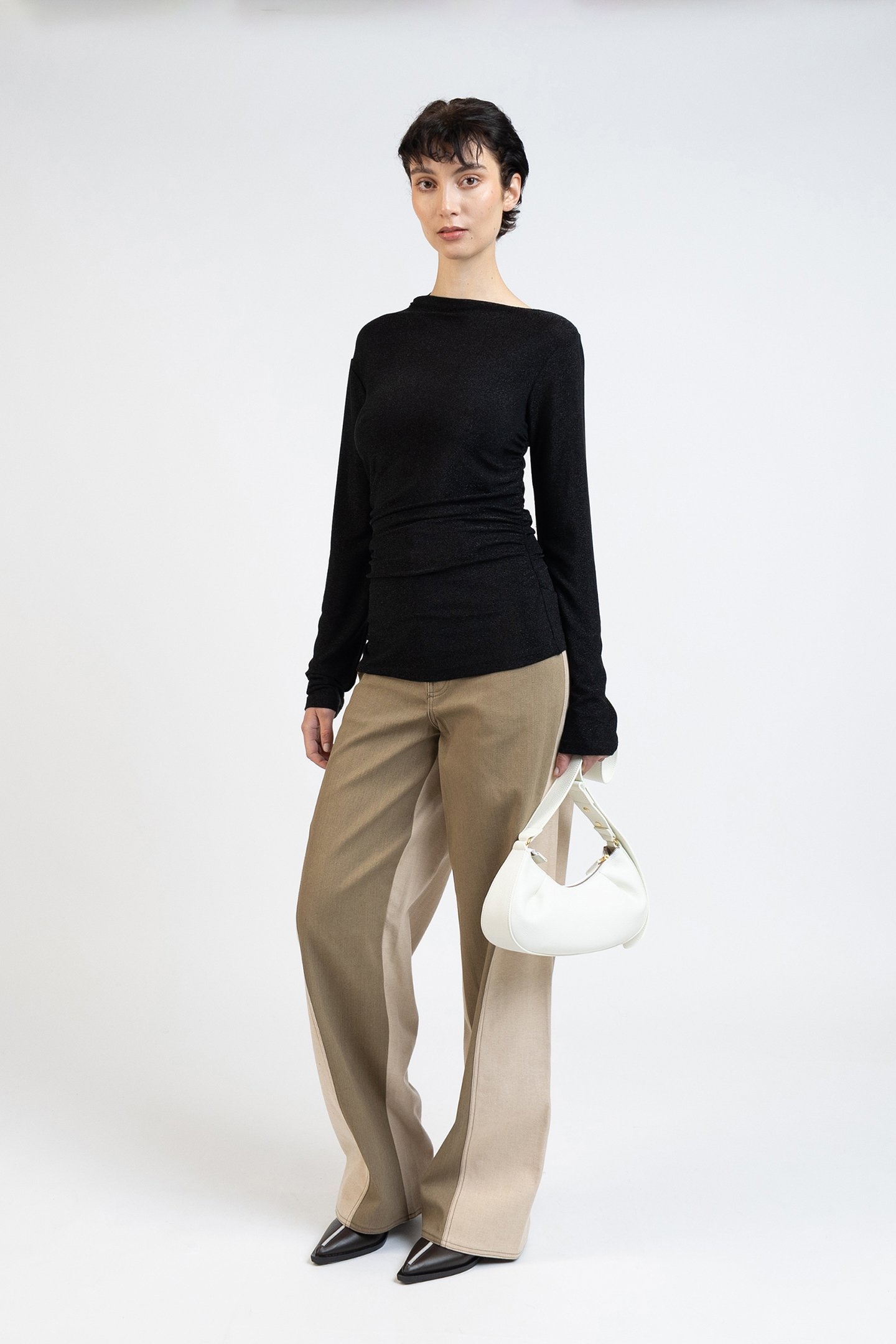 DRAPED JERSEY TOP SPARKLING BLACK 4