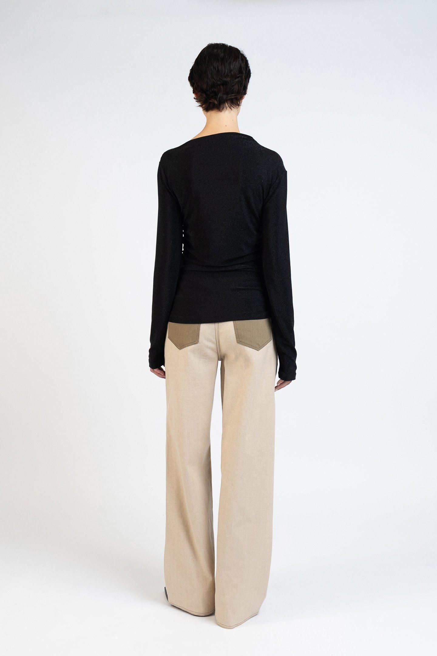 DRAPED JERSEY TOP SPARKLING BLACK 3