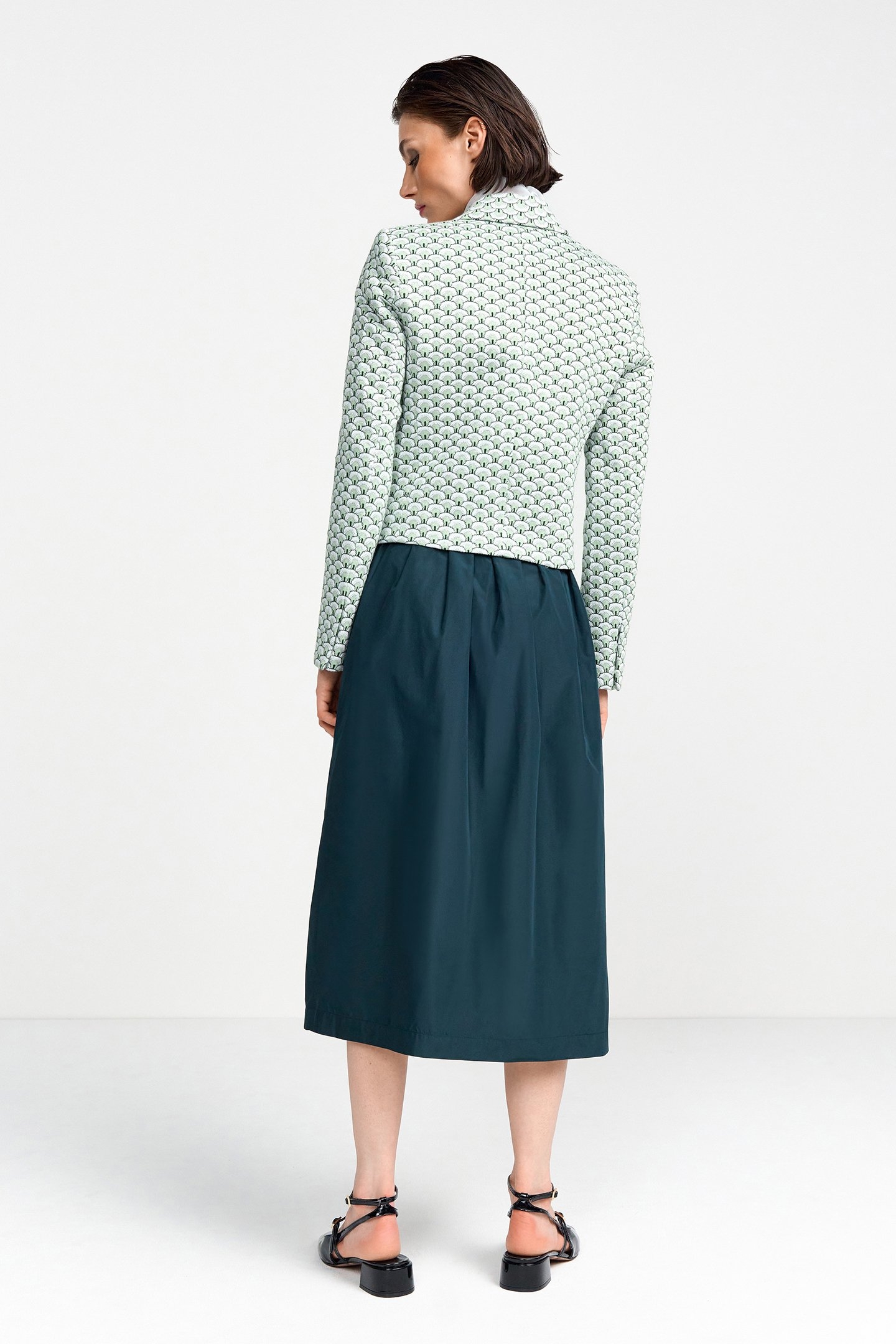 CROPPED JACQUARD BLAZER MATCHA 2