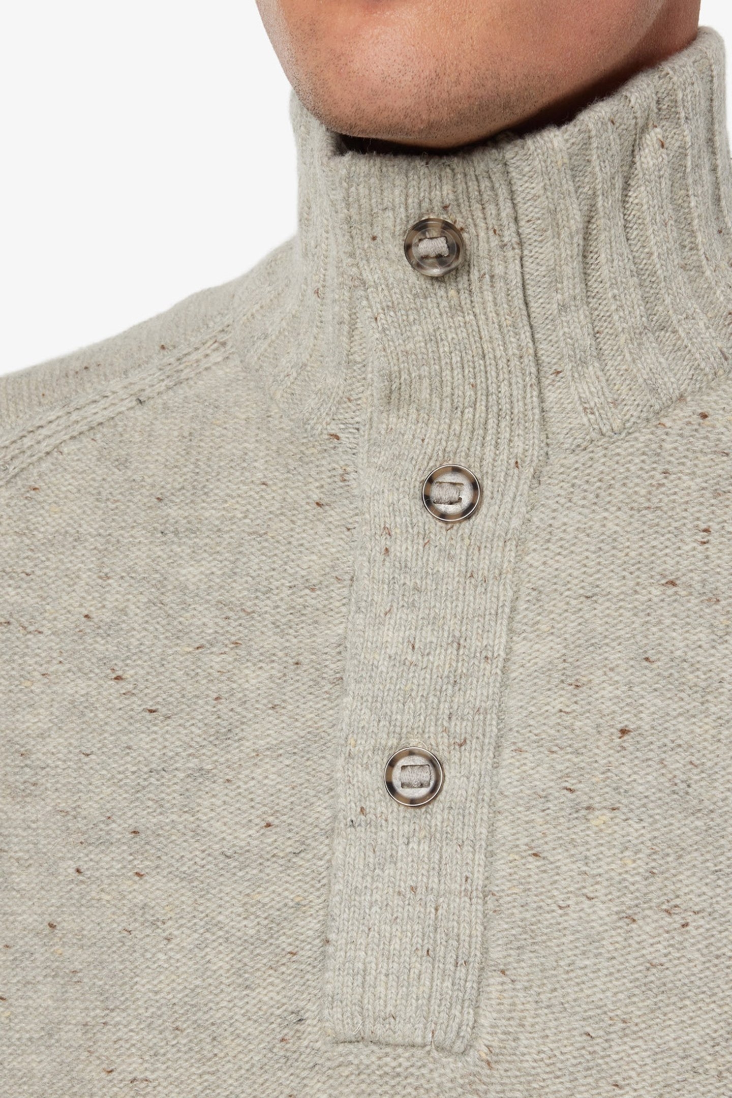 AMADEUSSI DONEGAL BUTTON KNIT OAK MELANGE 6