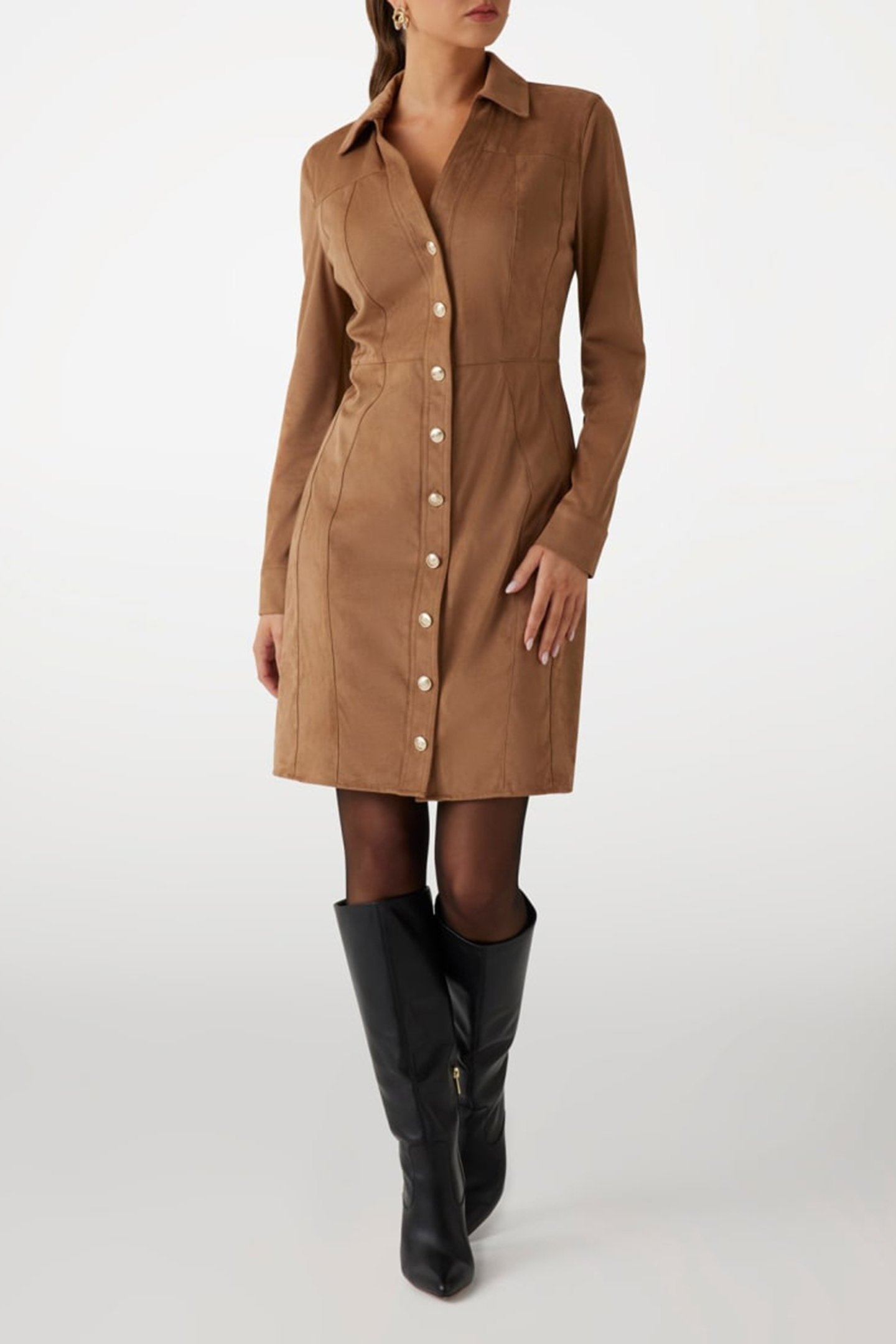 INGRID LS SHIRT DRES MACCHIATO MULTI 2