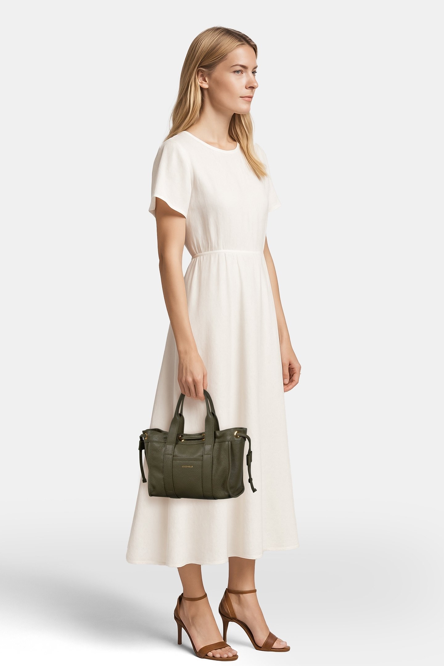 GRAINED LEATHER SMALL TOTE BAG 1