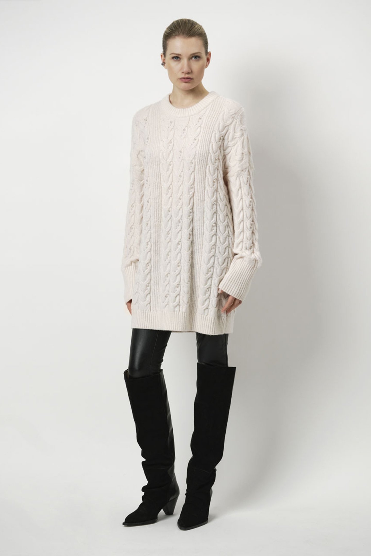 CROFT PEARL SWEATER BUTTER CREAM 1