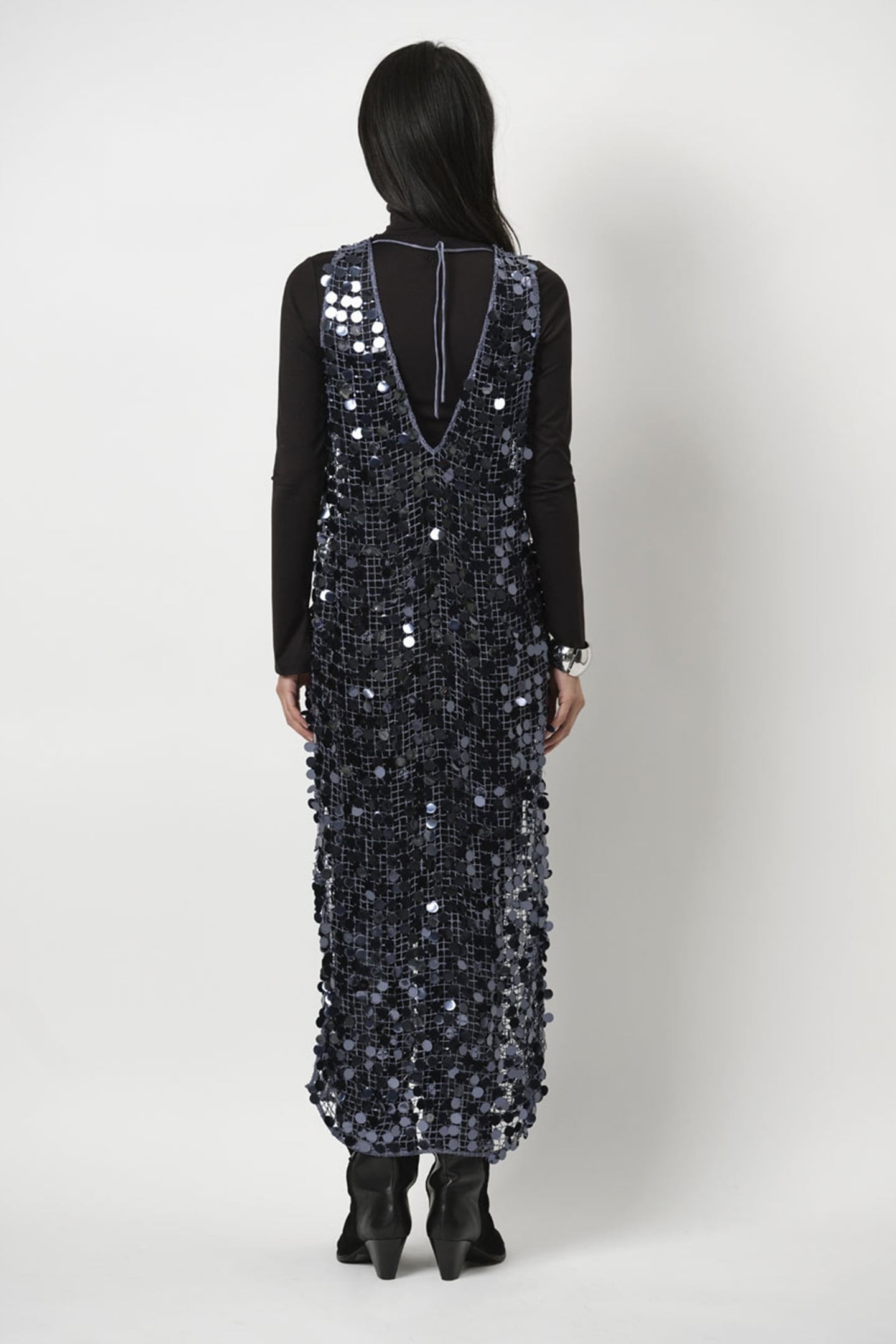 BABYLON SEQUINS DRESS ASH BLUE 2