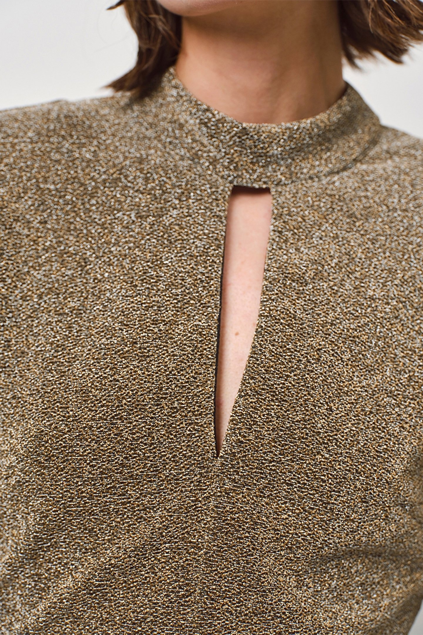 AISELA LUREX COCKTAIL DRESS CHAMPAGNE 4