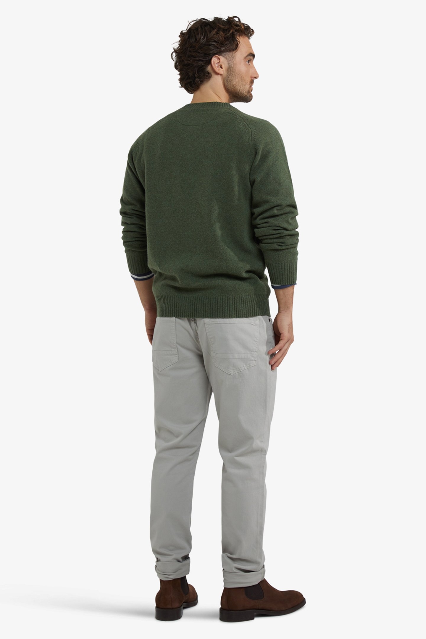LAMBSWOOL CREW NECK SWEATER WINTER SAGE 3