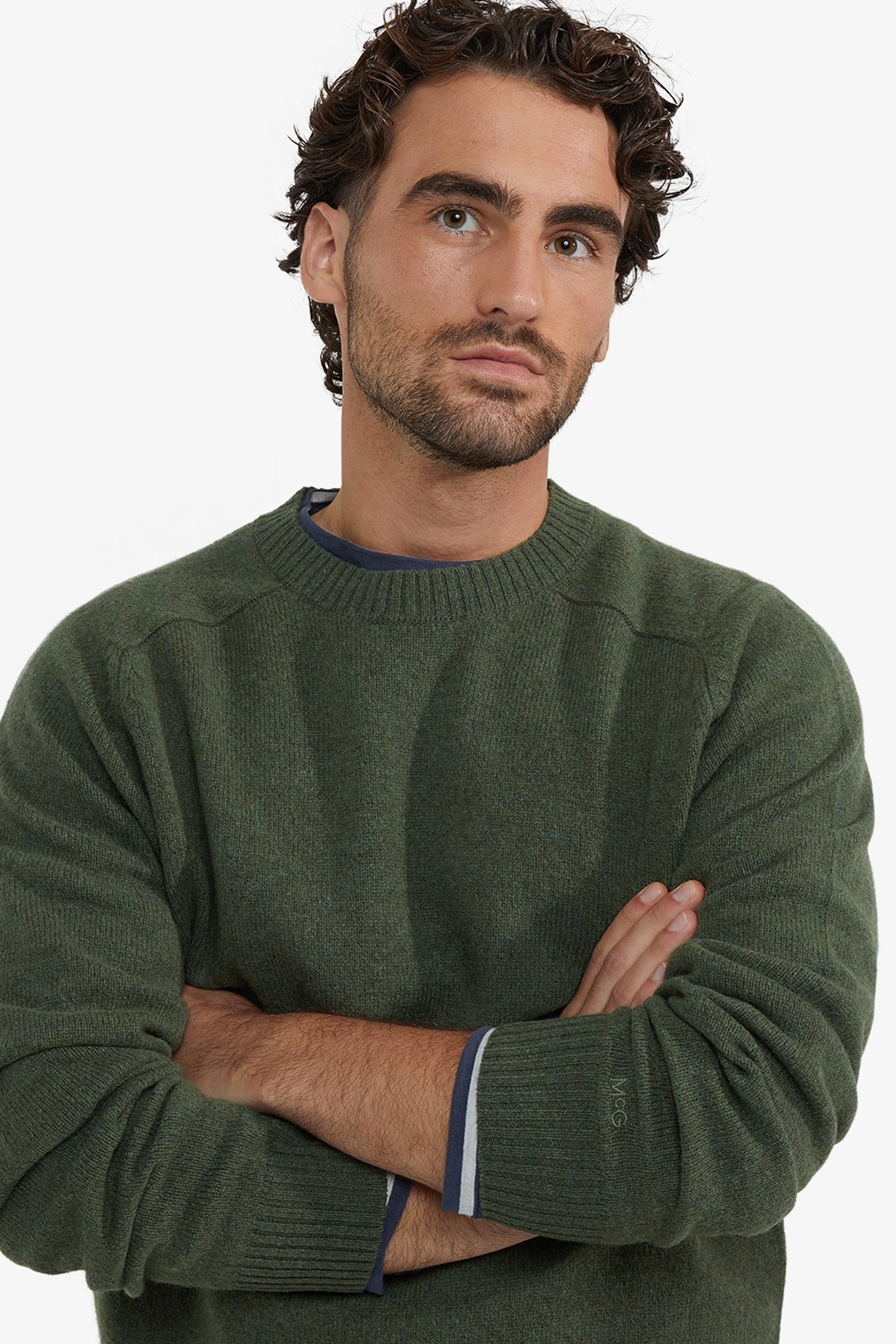 LAMBSWOOL CREW NECK SWEATER WINTER SAGE 4