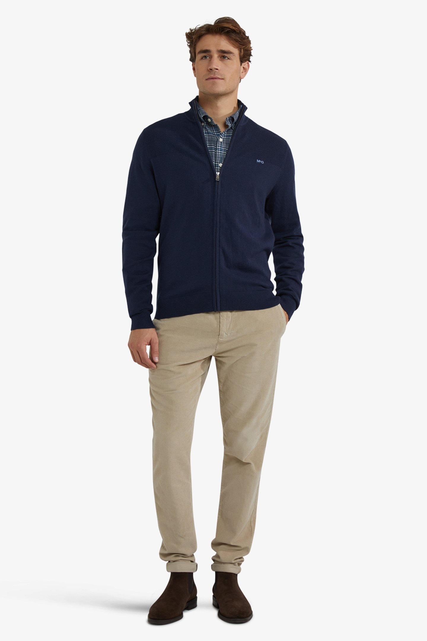 ZIP THRU CARDIGAN NAVY 2