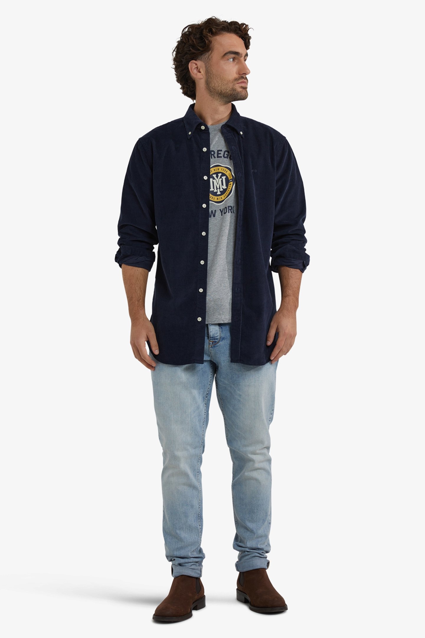 CORDUROY SHIRT NAVY 2