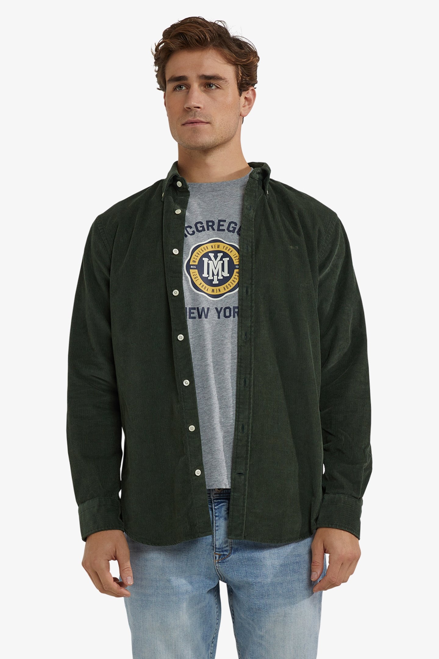 CORDUROY SHIRT DARK OLIVE 1