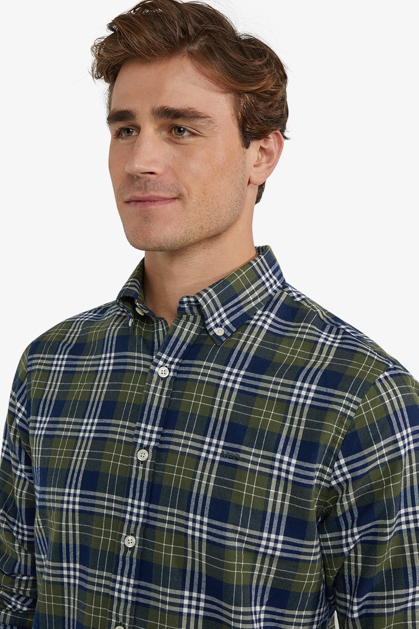 FLANNEL MULTI CHECK SHIRT MOSS GREEN 4