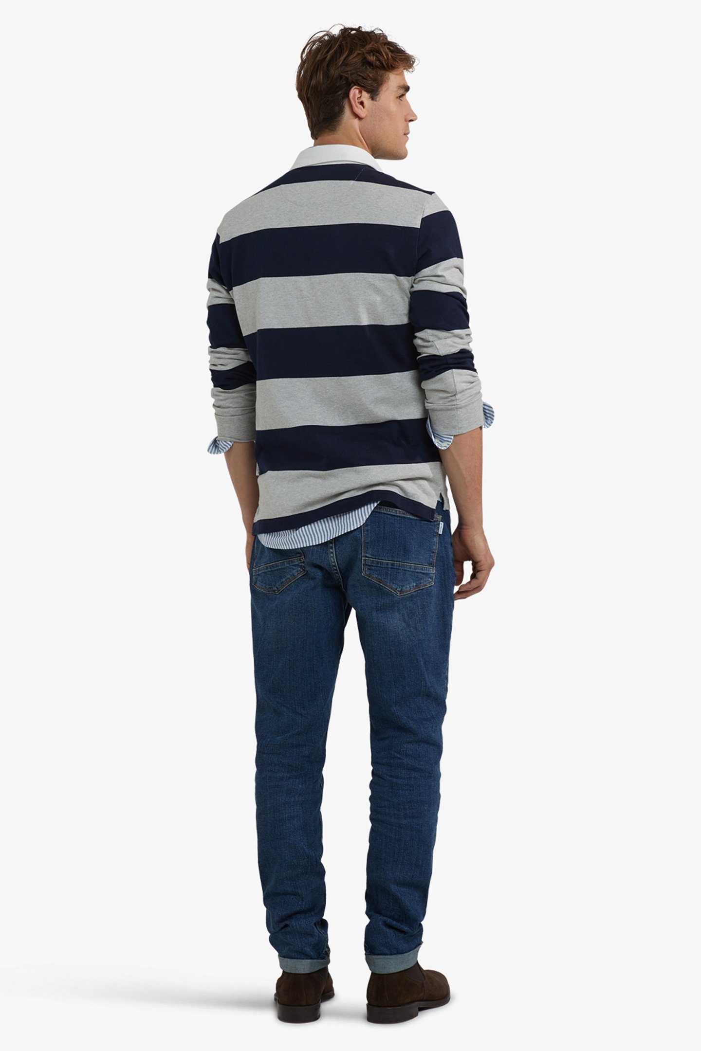 STRIPED RUGBY MEDIUM GREY MELANGE 3