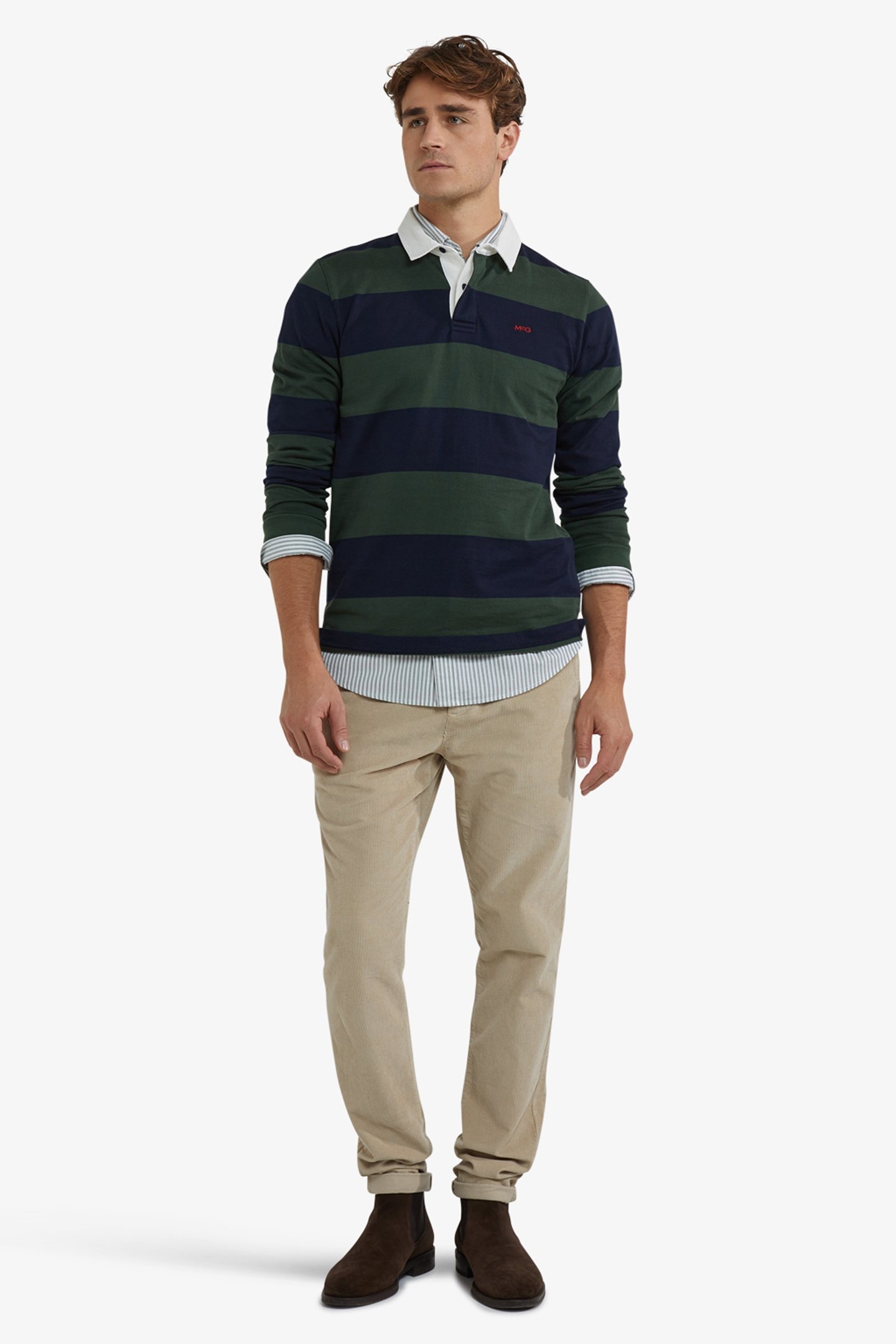 STRIPED RUGBY DARK OLIVE 2