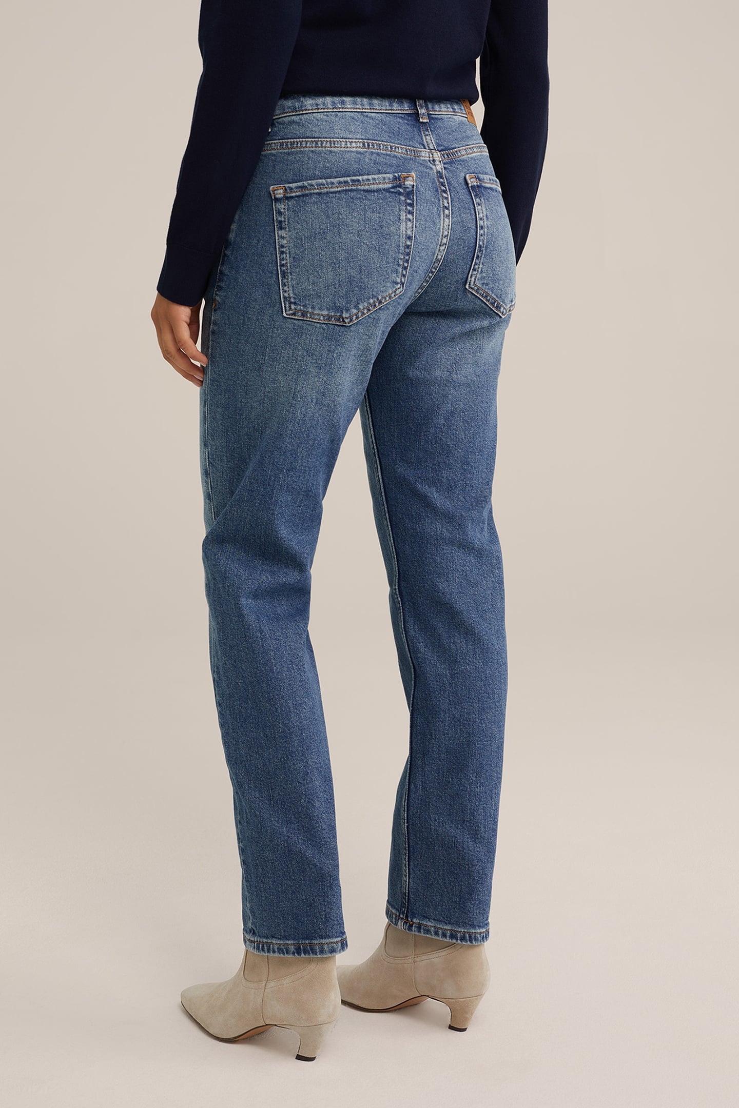 5-POCKET MID WAIST DARK BLUE 2