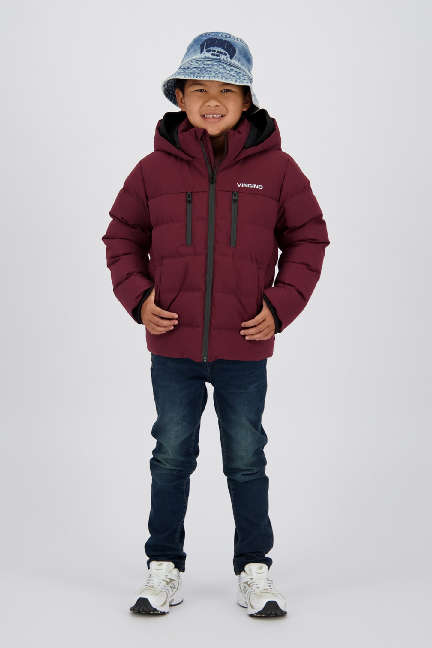 BOYS TIGON JACKET OUTDOOR BURGUNDY RED 1