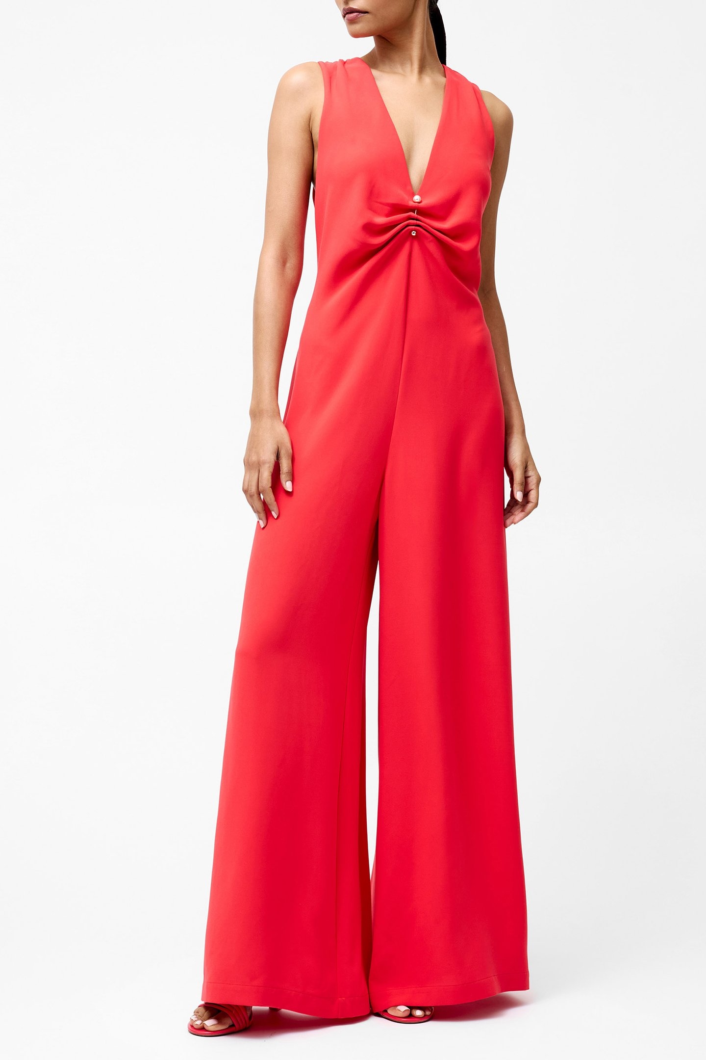 ARLETTE WIDE LEG JUMPSUIT POPPY RED 1