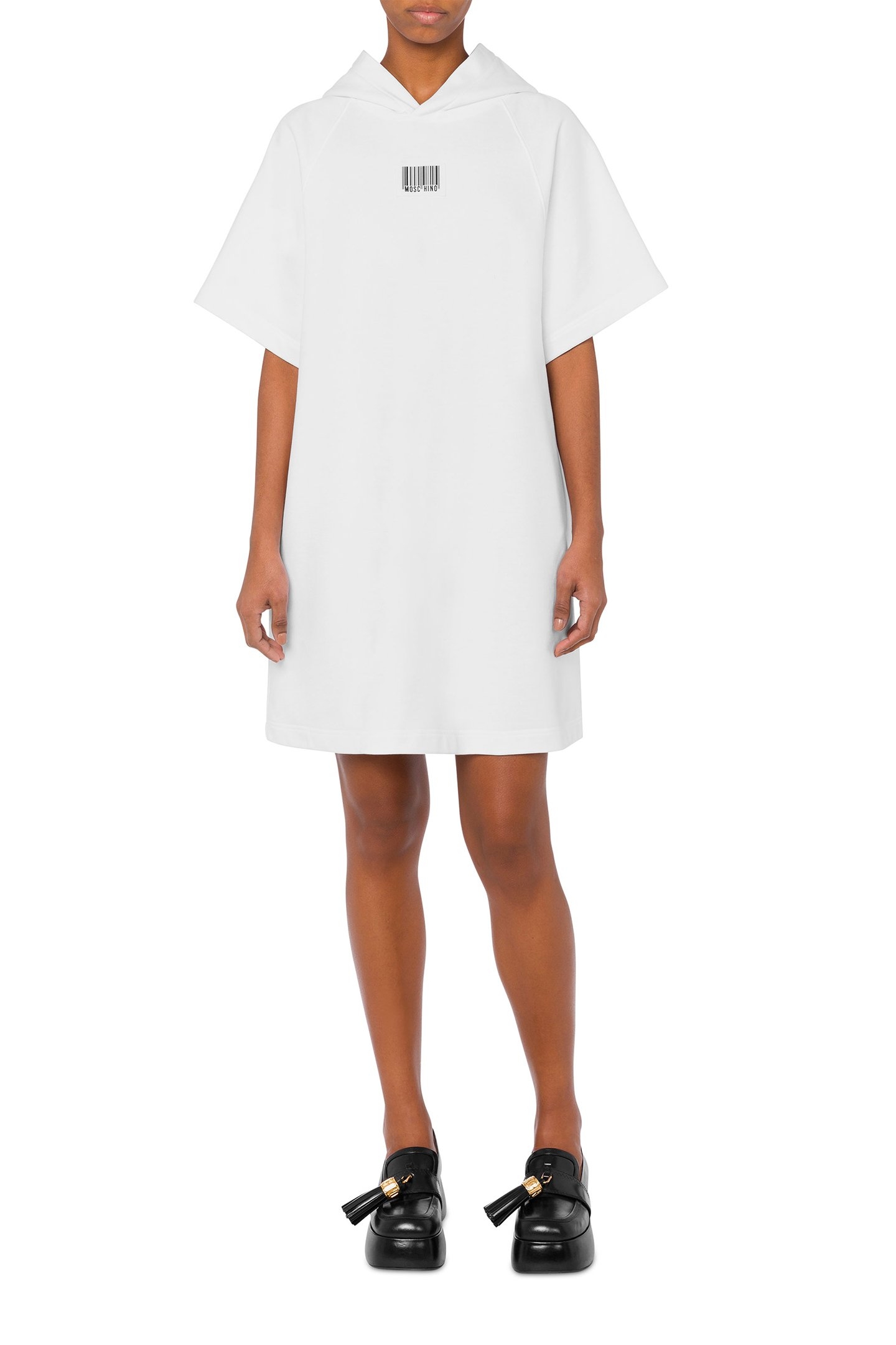 COTTON DRESS BARCODE PATCH WHITE 1