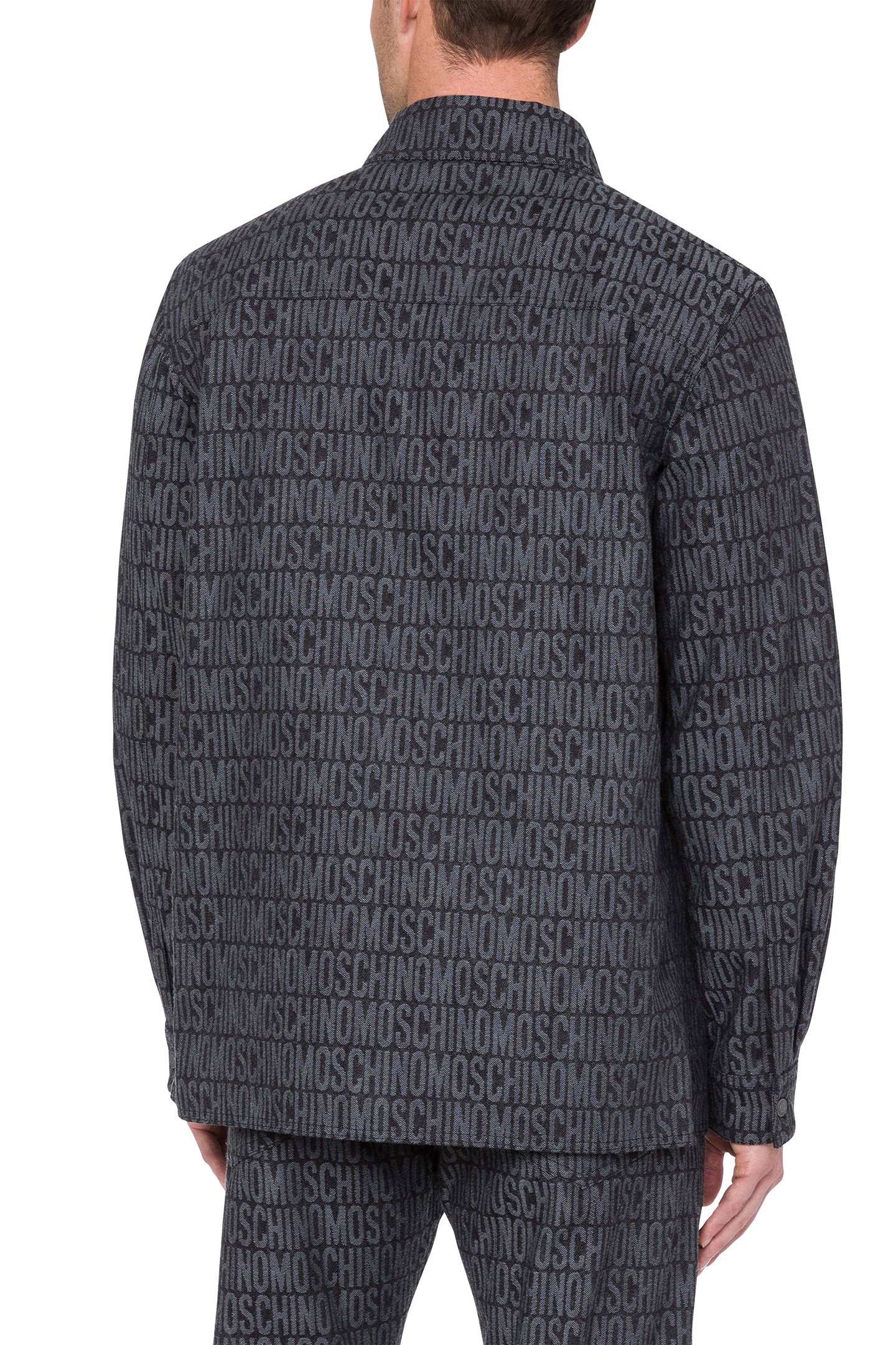 ALLOVER LOGO DENIM SHIRT BLACK 2