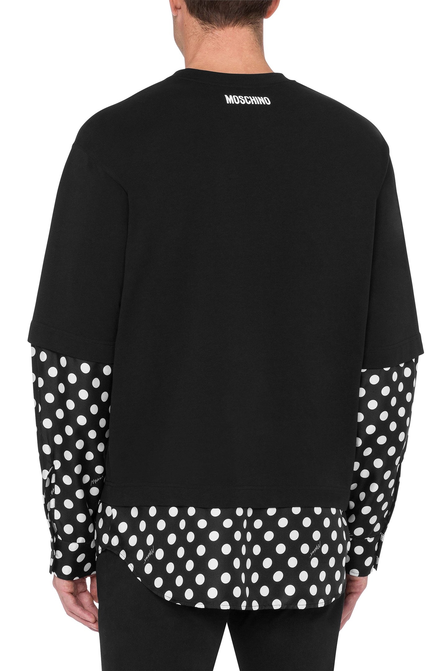 SWEATSHIRT WITH POLKA DOTS INSERTS BLACK 2