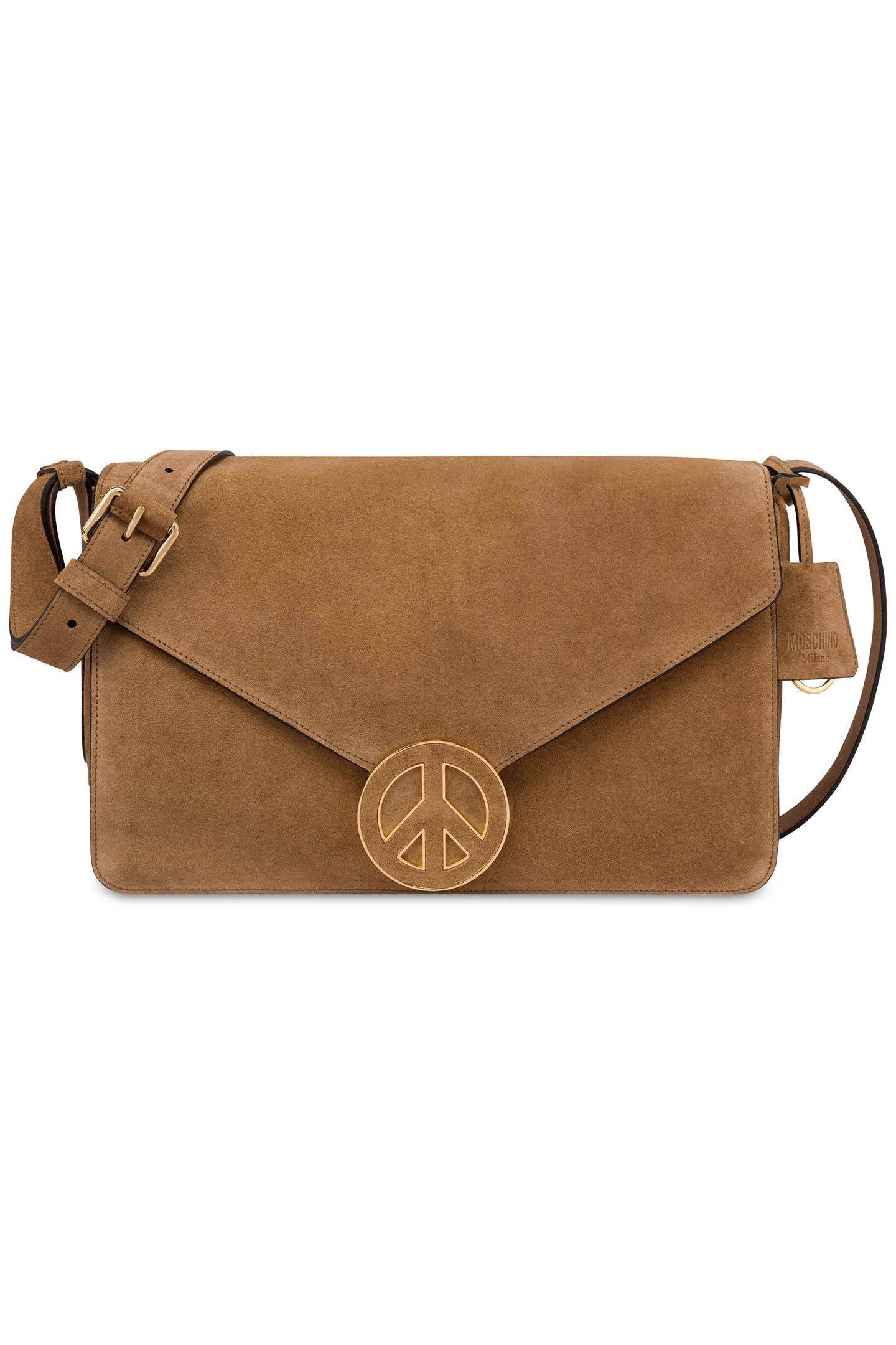 PEACE & SOFT SPLIT LEATHER SHOULDER BAG BROWN 1
