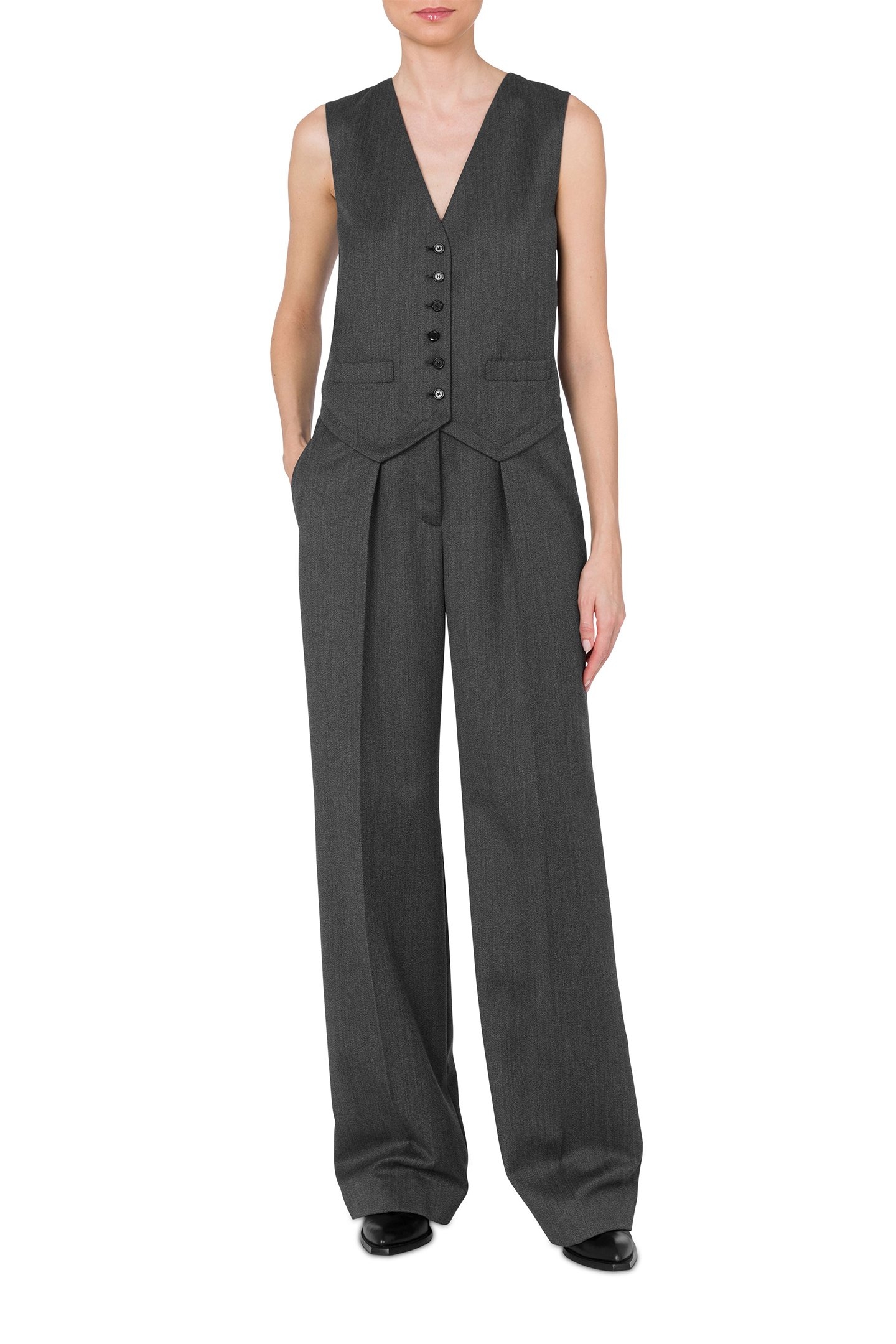 WOOL GRAIN POWDER JUMPSUIT GREY 1
