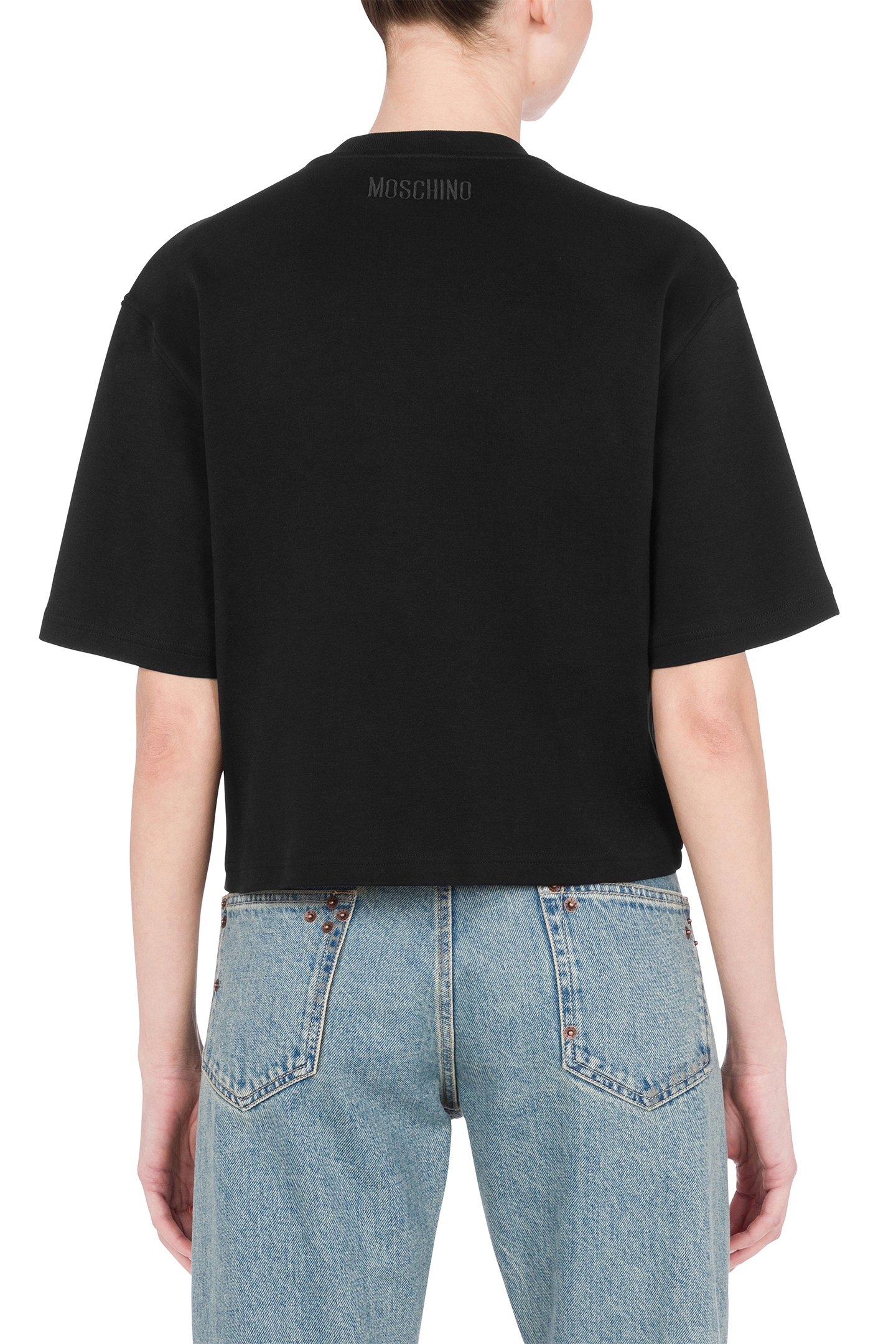 PEACE & PEARLS COTTON INTERLOCK T-SHIRT BLACK 2