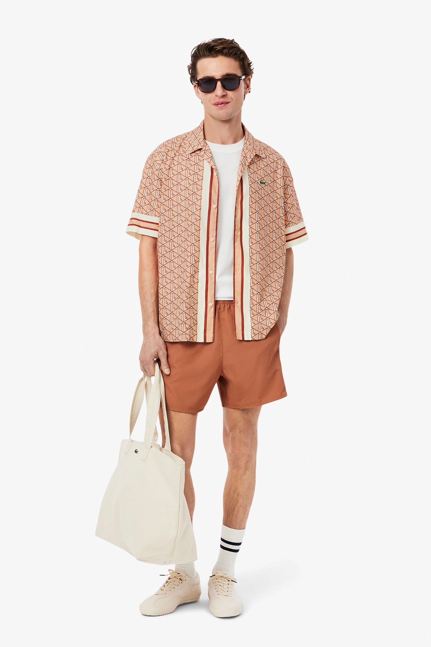 SHORTSLEEVE WOVEN SHIRT LATTE/IBERIS-CRYSTAL 3