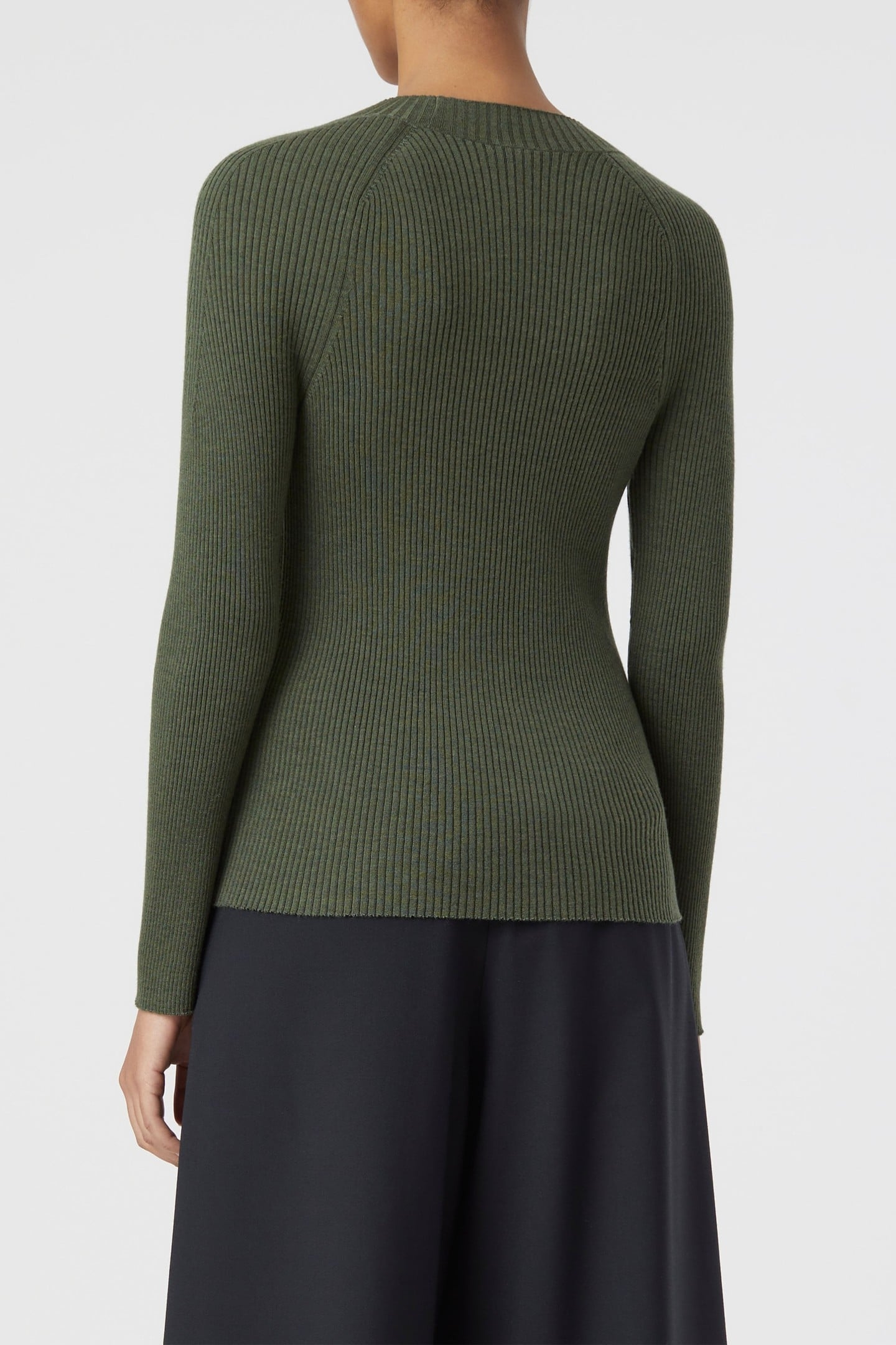 CREW NECK LONG SLEEVE KNITS ARMY GREEN 6