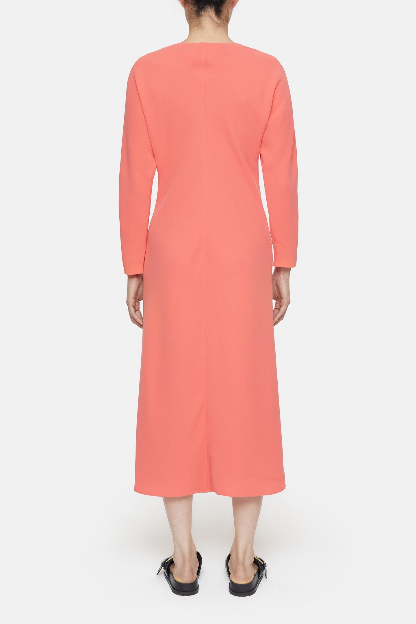 LONG V-NECK DRESS VIBRANT RED 6