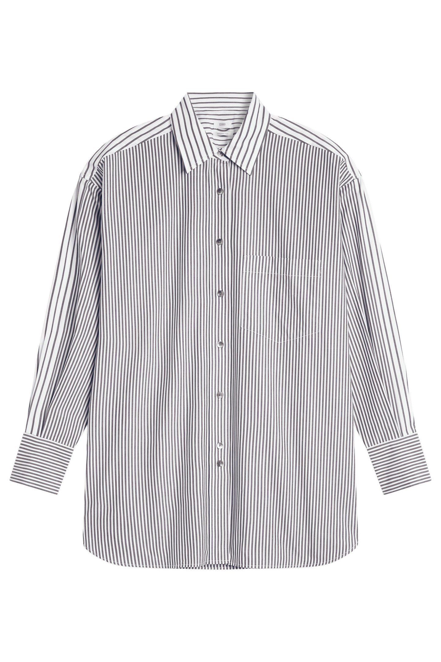 CHESTPOCKET LONG SLEEVE BLOUSE SHIRT CHARCOAL 4