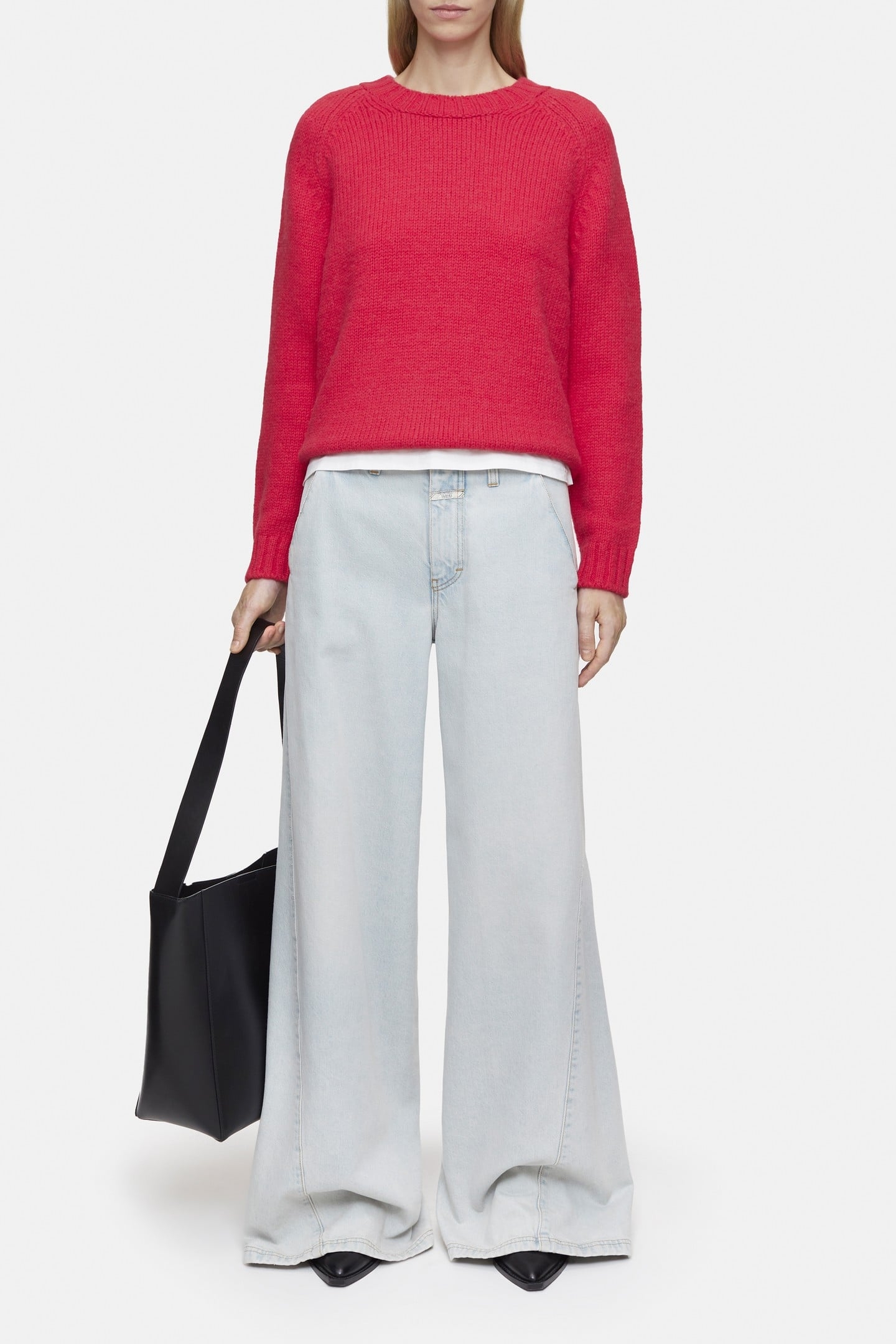 CREW NECK LONG SLEEVES KNITS FIERY PINK 2