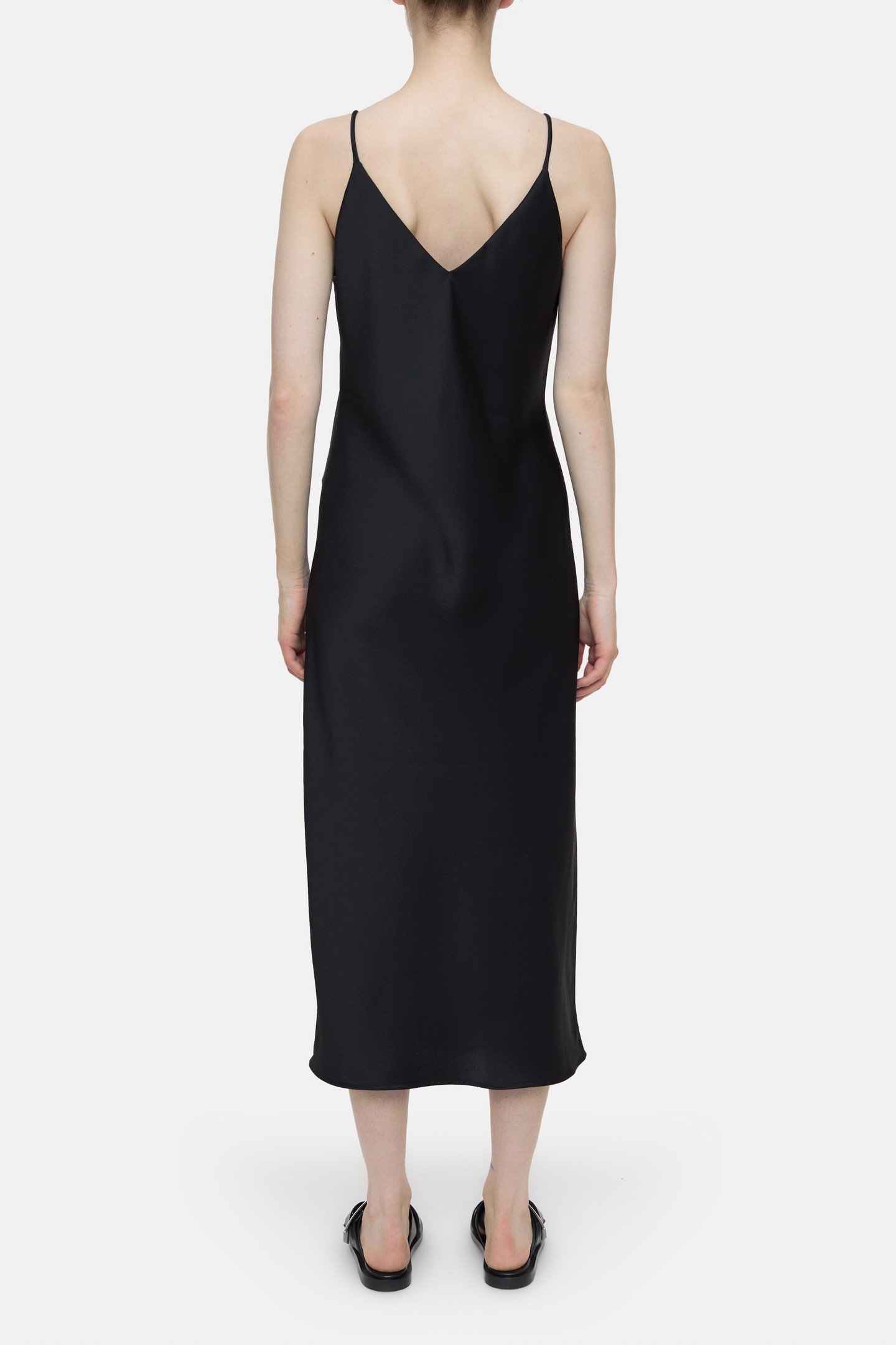 WAISTED SLIP DRESS BLACK 6