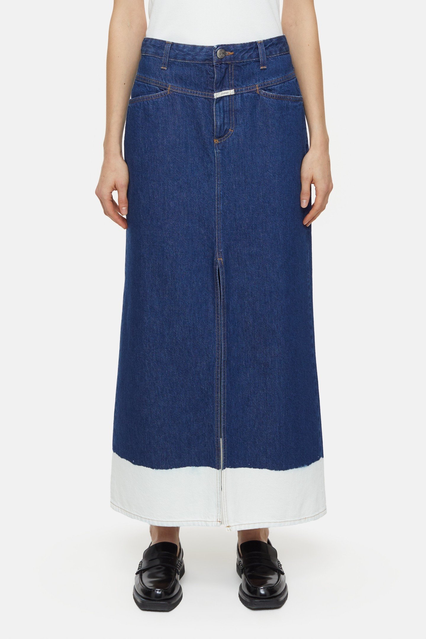 LONG X-POCKET SKIRT MID BLUE 1