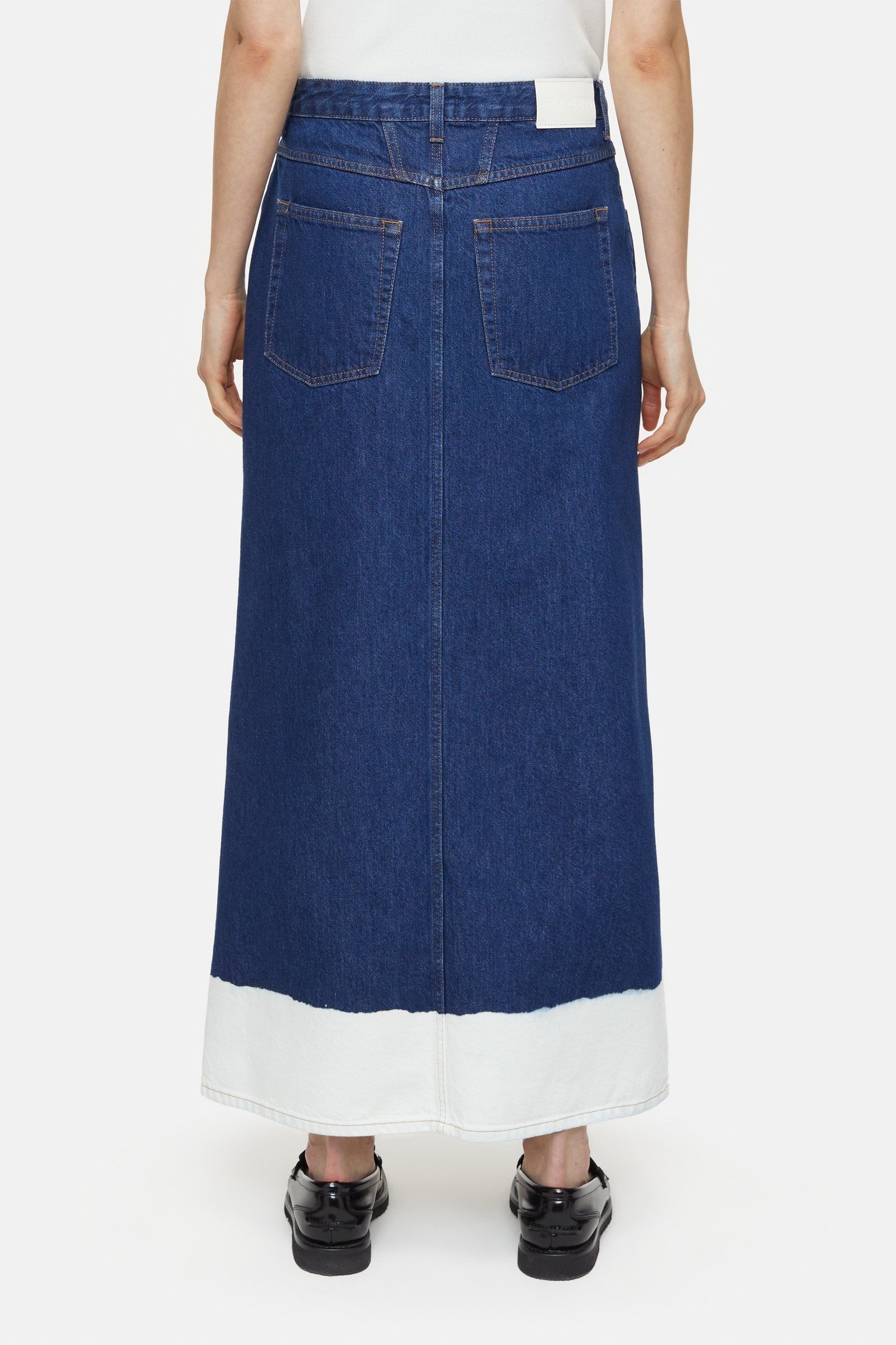 LONG X-POCKET SKIRT MID BLUE 3