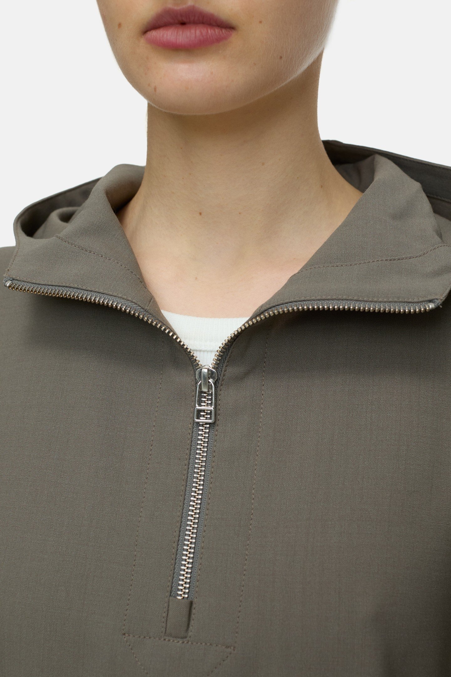 WOVEN HOODIE SHIRTS & BLOUSES HERITAGE GREY 6