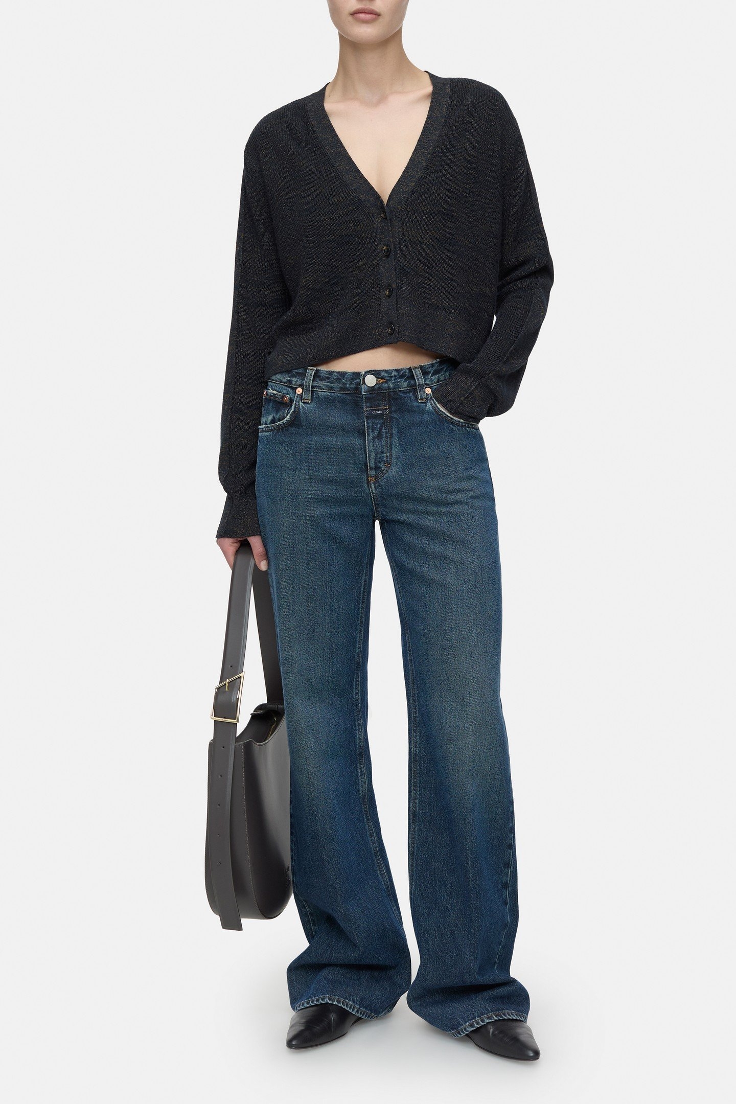 CROPPED CARDIGAN KNITS SMOKEY BLUE 2