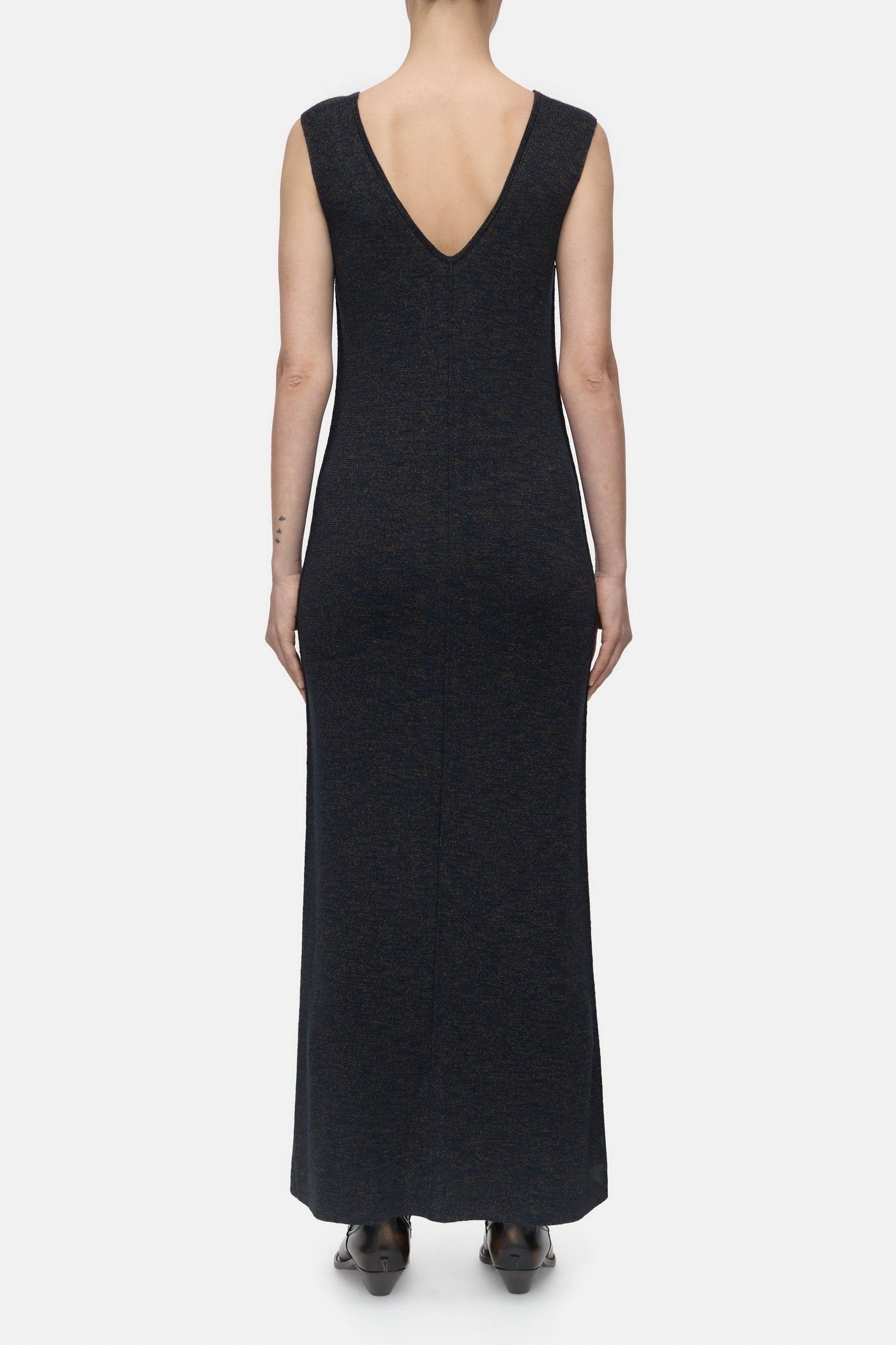 SLEEVELESS RIB DRESS SMOKEY BLUE 2