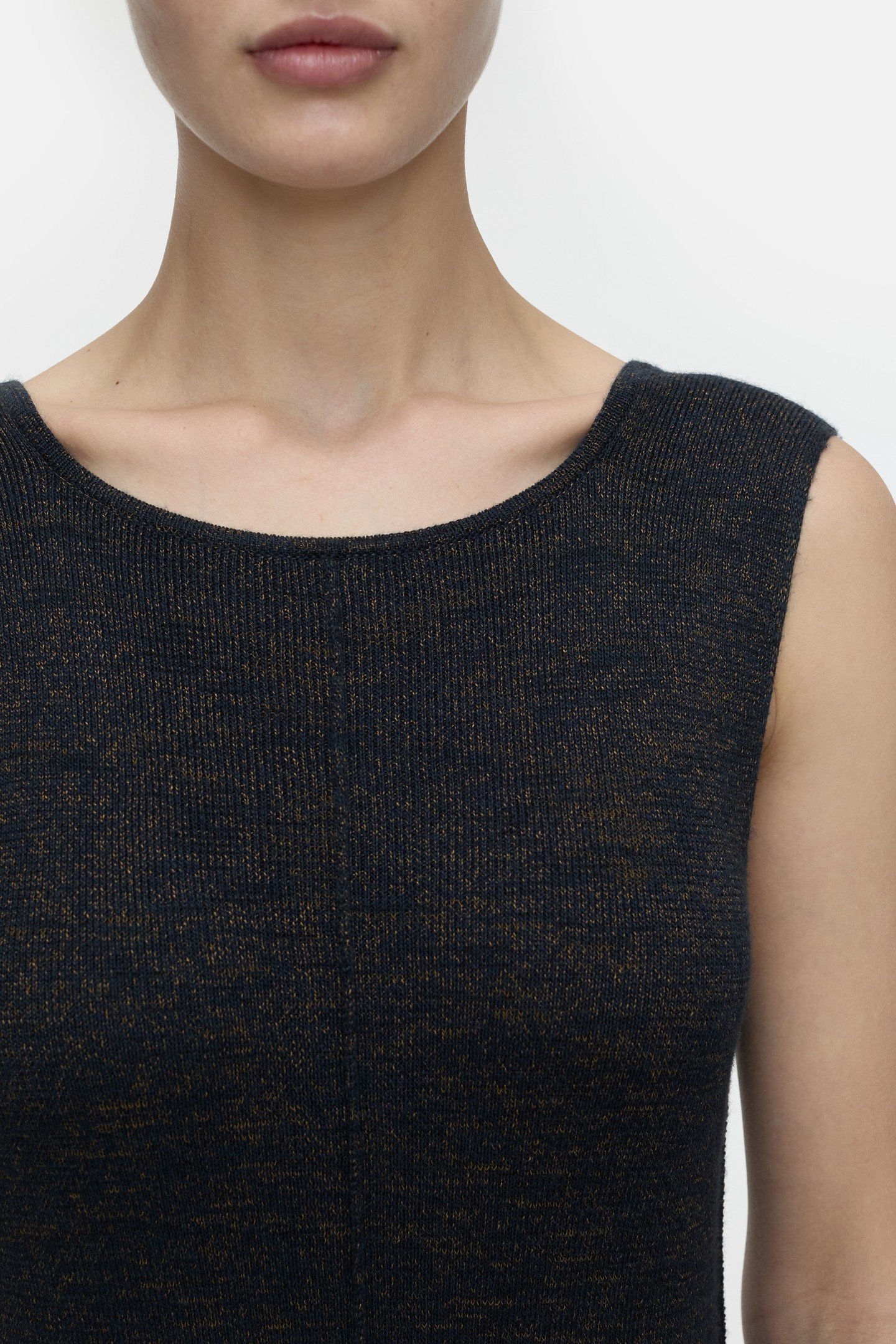 SLEEVELESS RIB DRESS SMOKEY BLUE 4