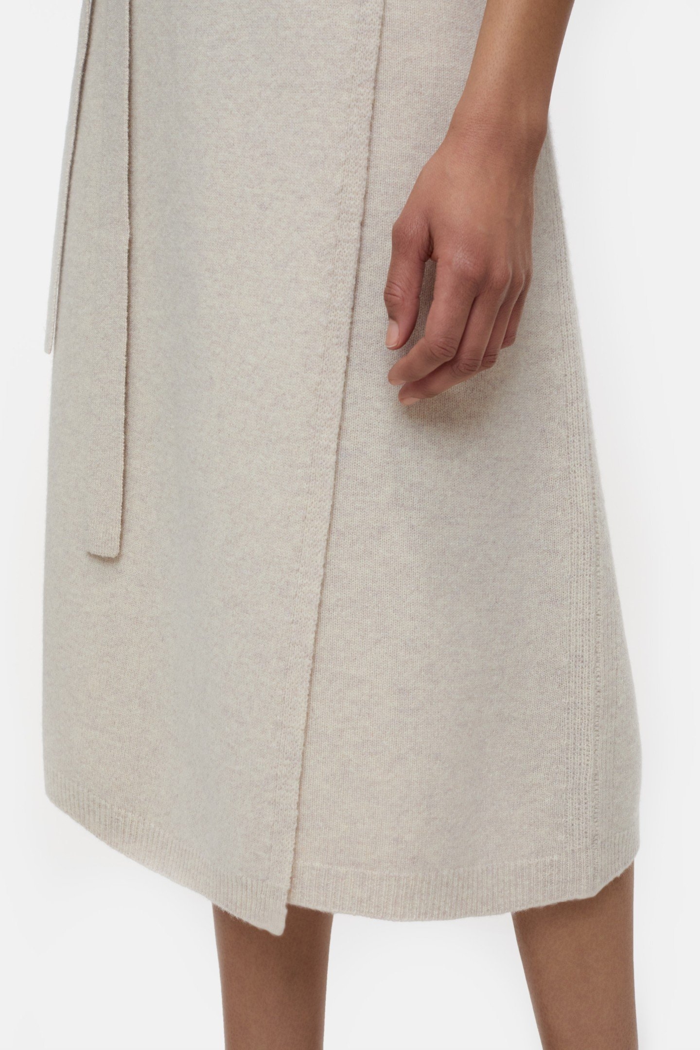 WOOL WRAP SKIRT PEARL BEIGE 4