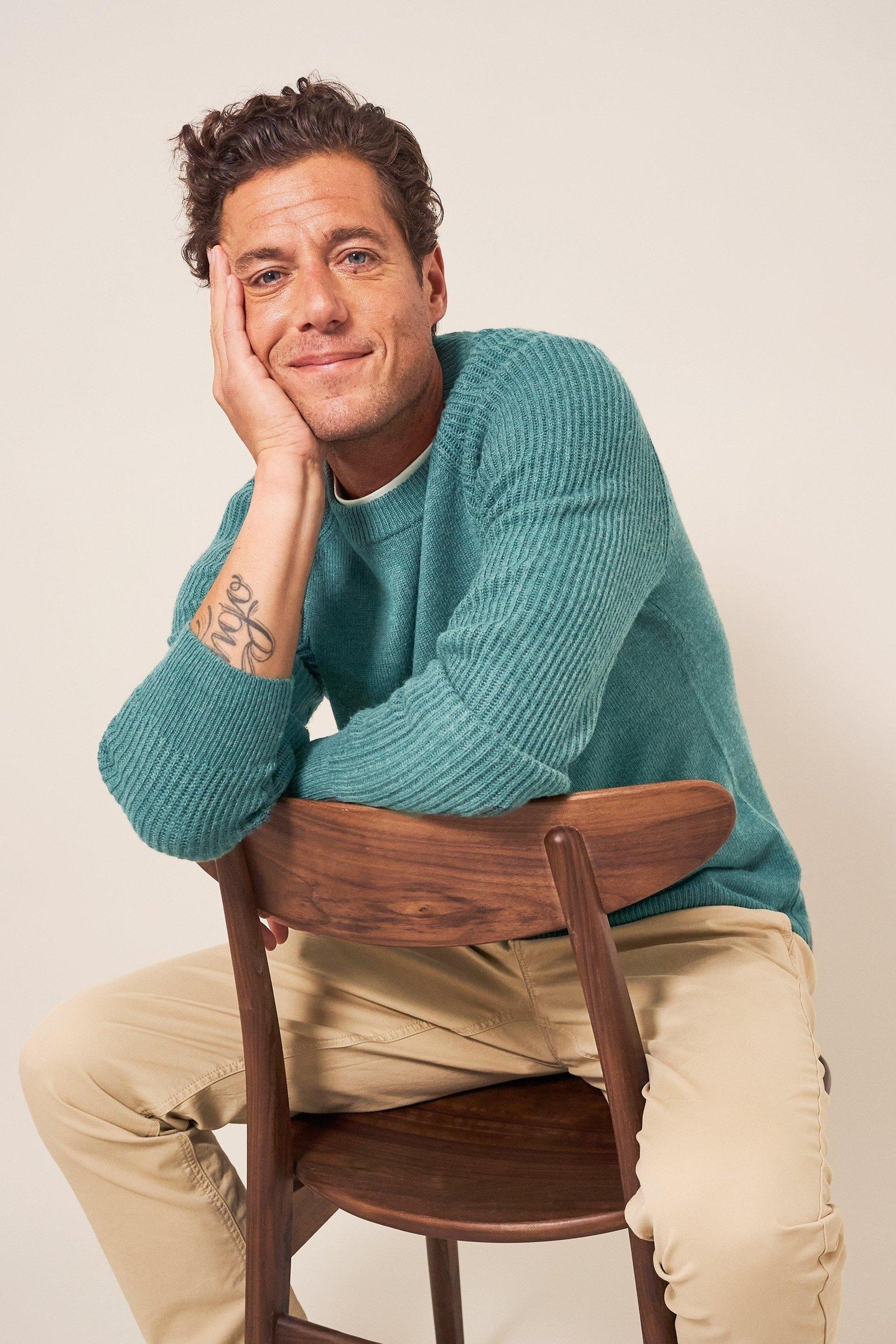 CREW NECK JUMPER MID TEAL 4