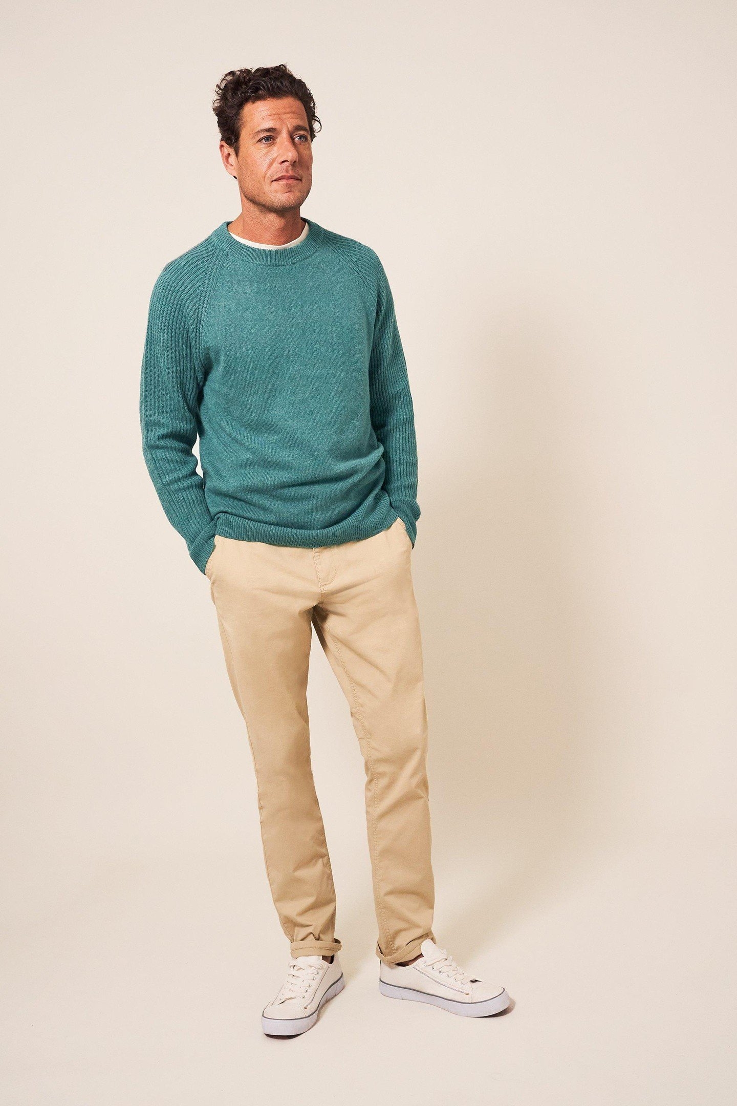 CREW NECK JUMPER MID TEAL 1