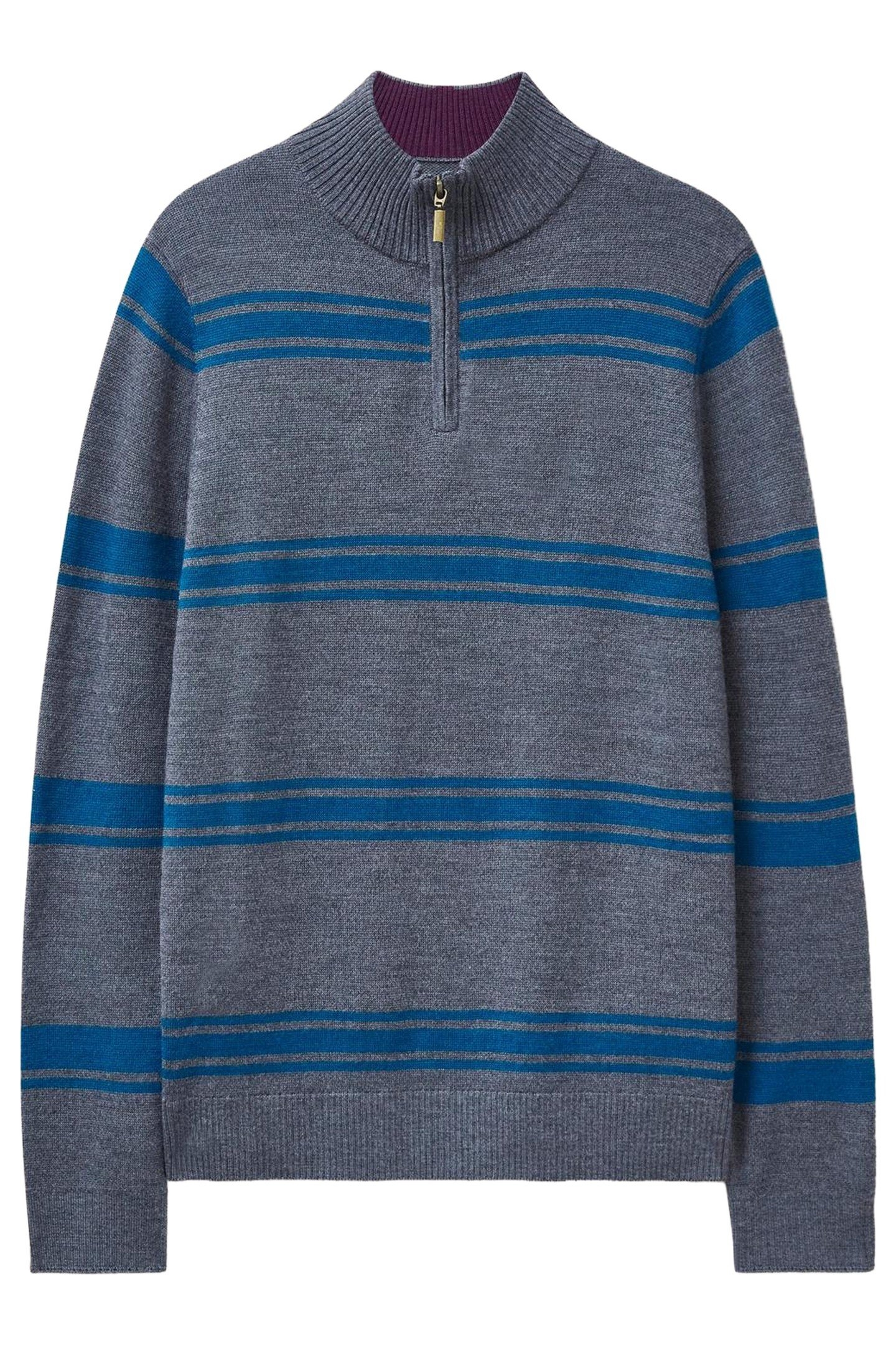 NEWPORT MERINO STRIPE FUNNEL CHARCOAL GREY 3