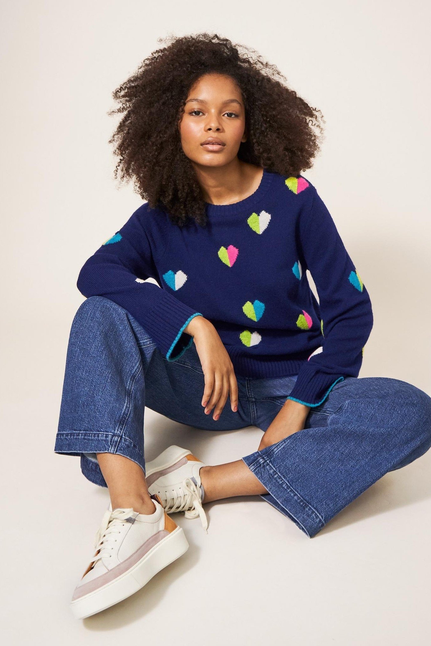 MULTI HEART JUMPER NAVY MULTI 1
